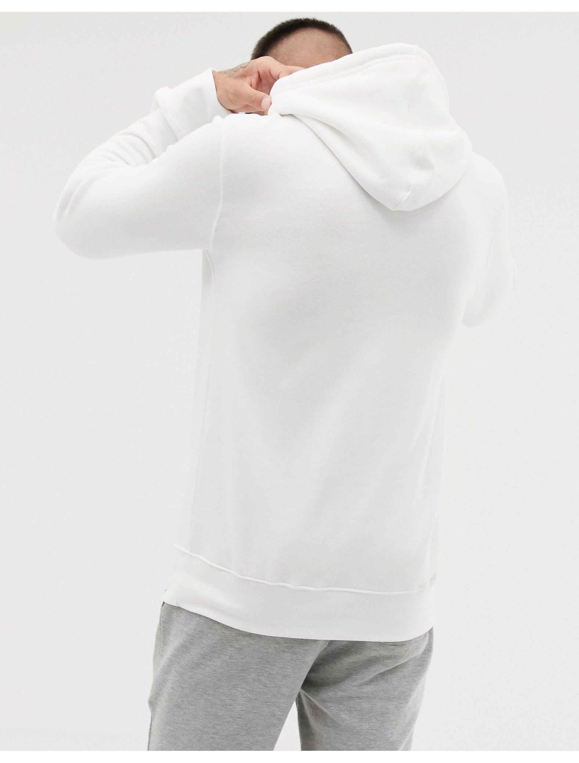 Pull&Bear Logo Hoodie in White for Men | Lyst