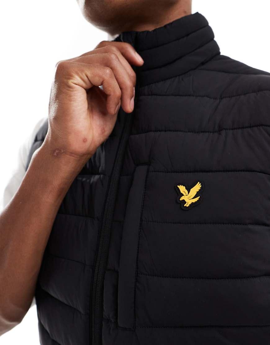 Lyle Scott Stretch Lightweight Quilted Gilet in Black for Men