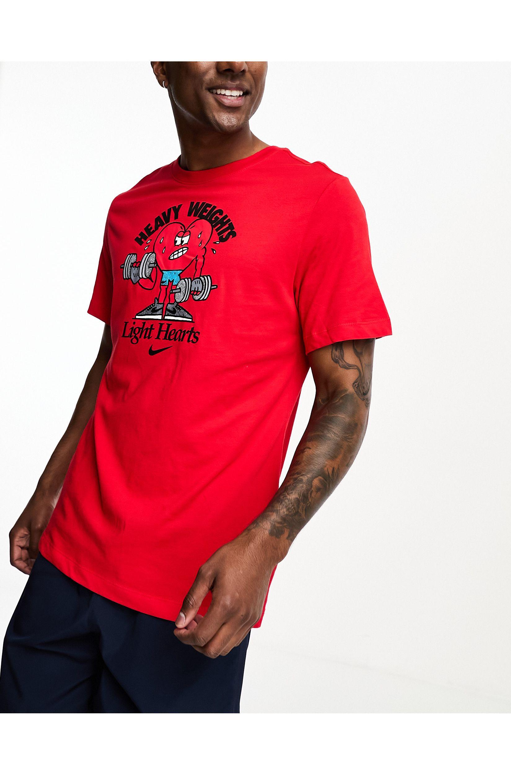 Camiseta roja con estampado gráfico Nike de hombre de color Rojo | Lyst