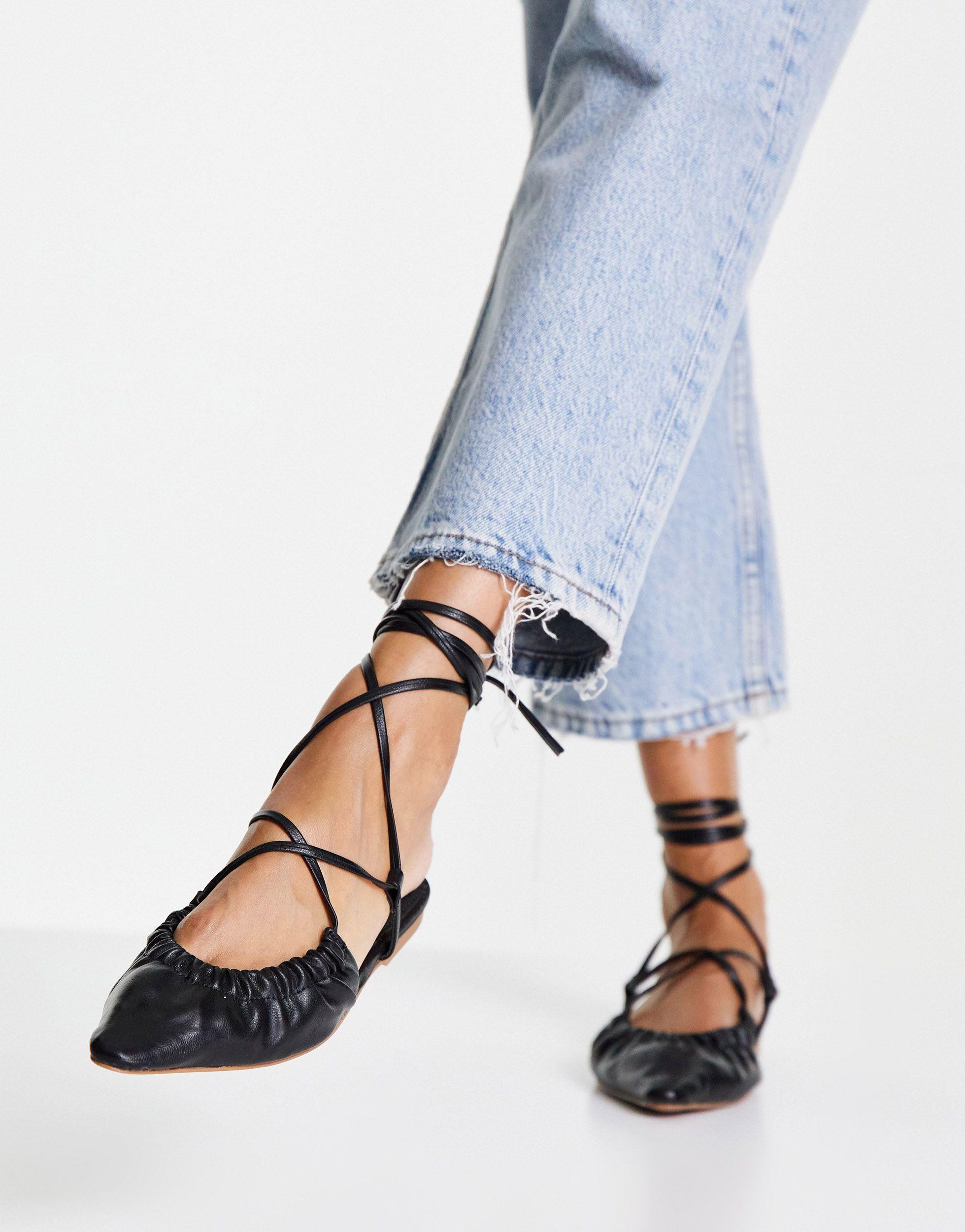 Flats that lace up shop the leg