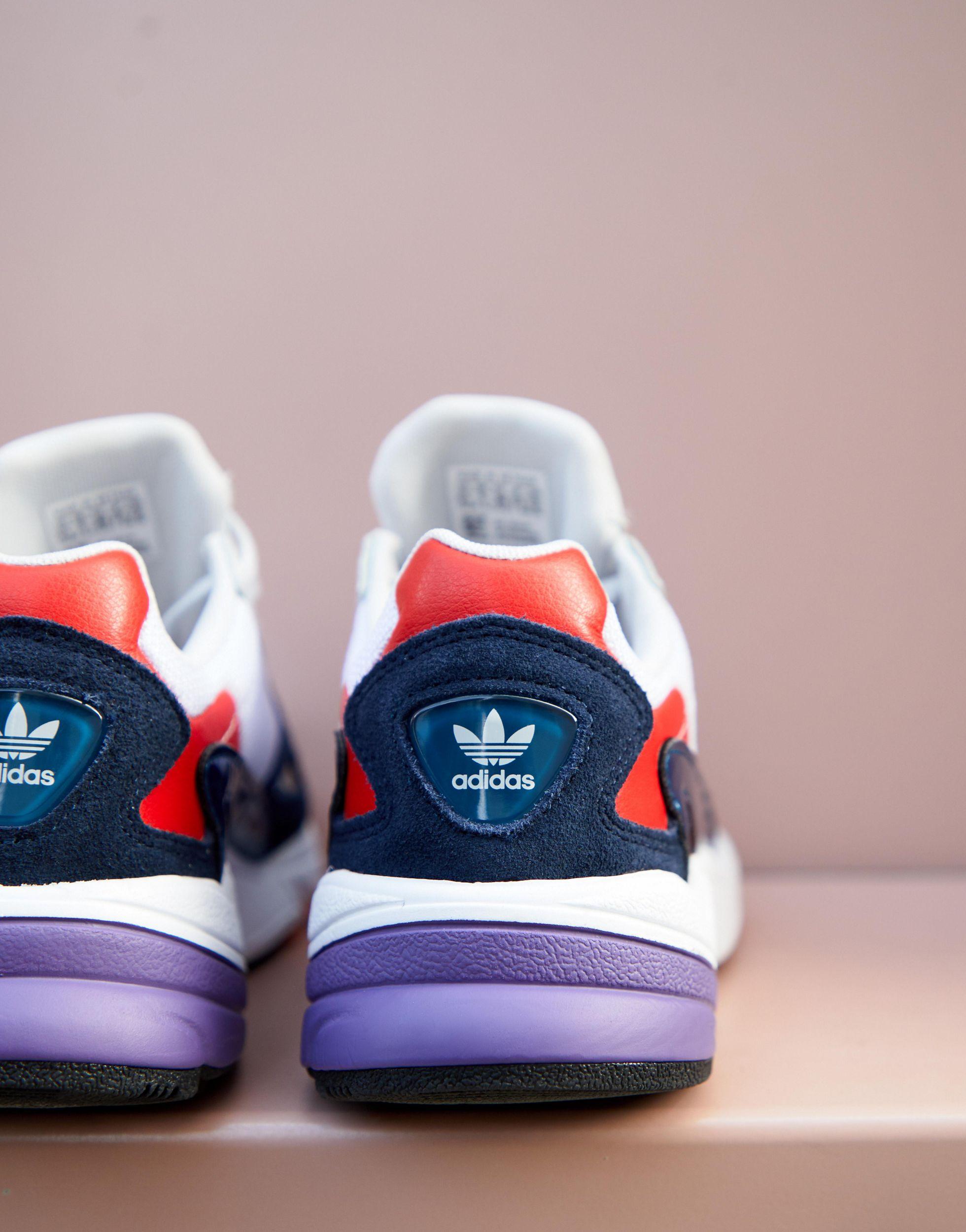 adidas Originals Leather White And Navy Falcon Trainers | Lyst