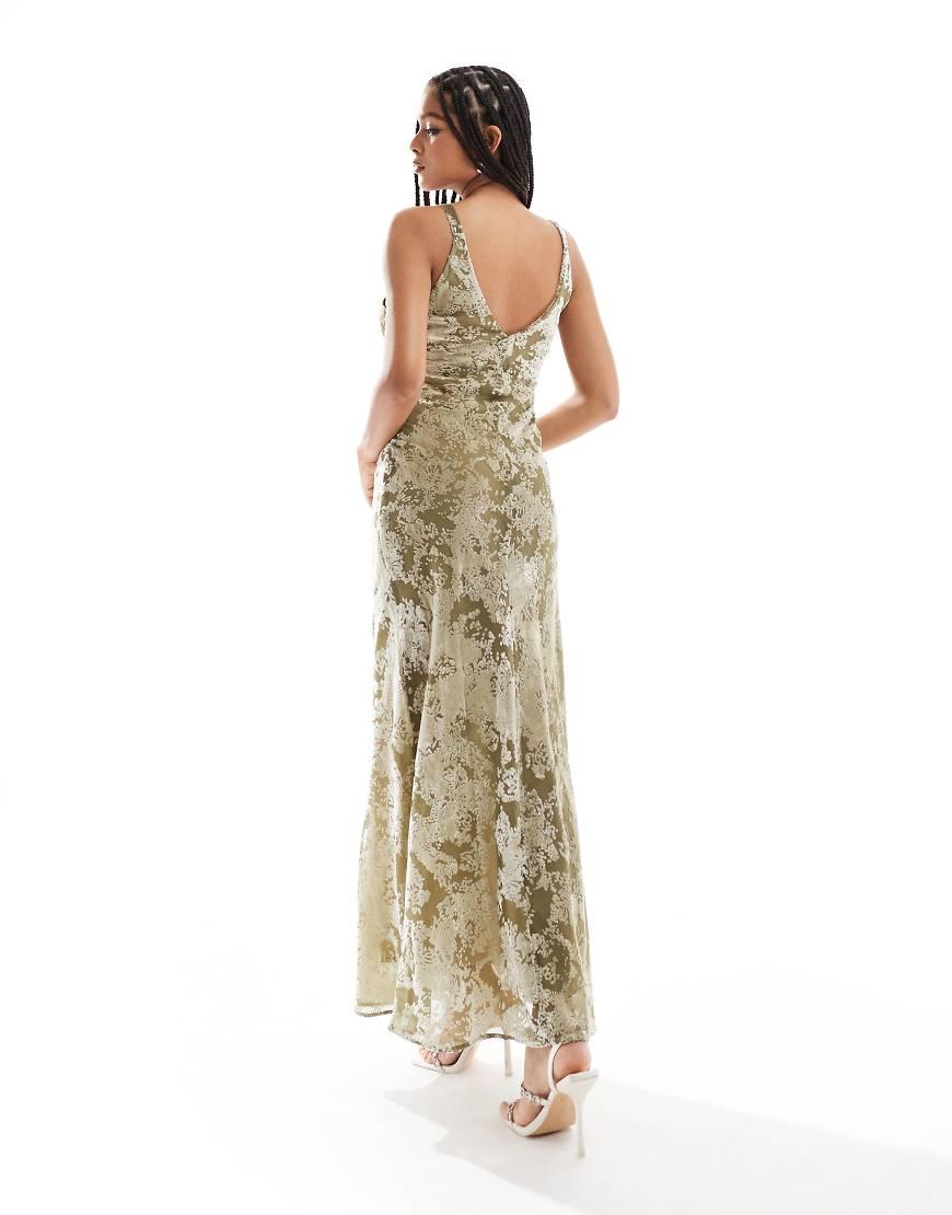 Mango Devore Velvet Maxi Dress in Metallic | Lyst UK