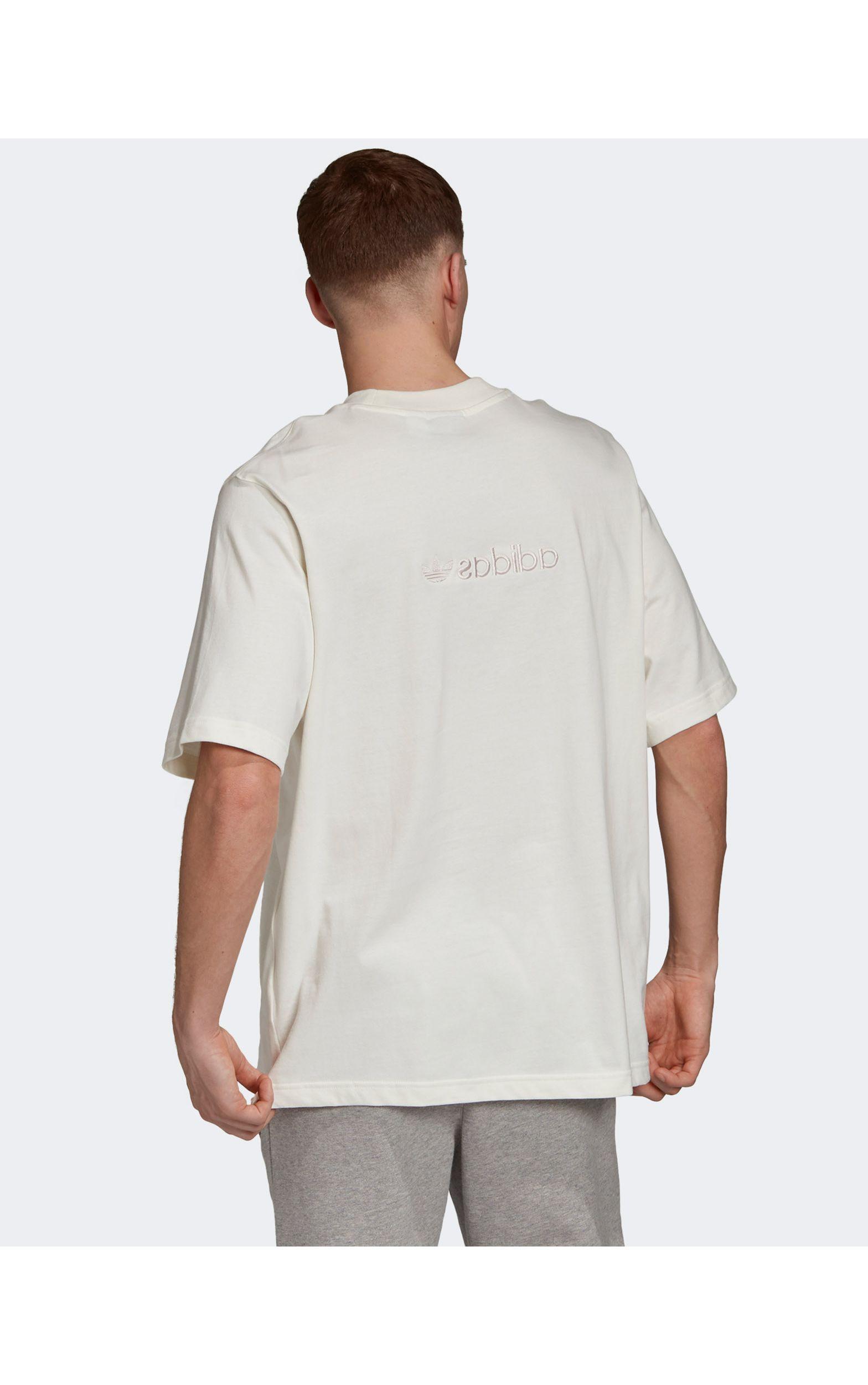 T-shirt surteint de qualité supérieure avec logo central et motif brodé au  dos - cassé adidas Originals pour homme en coloris Blanc | Lyst