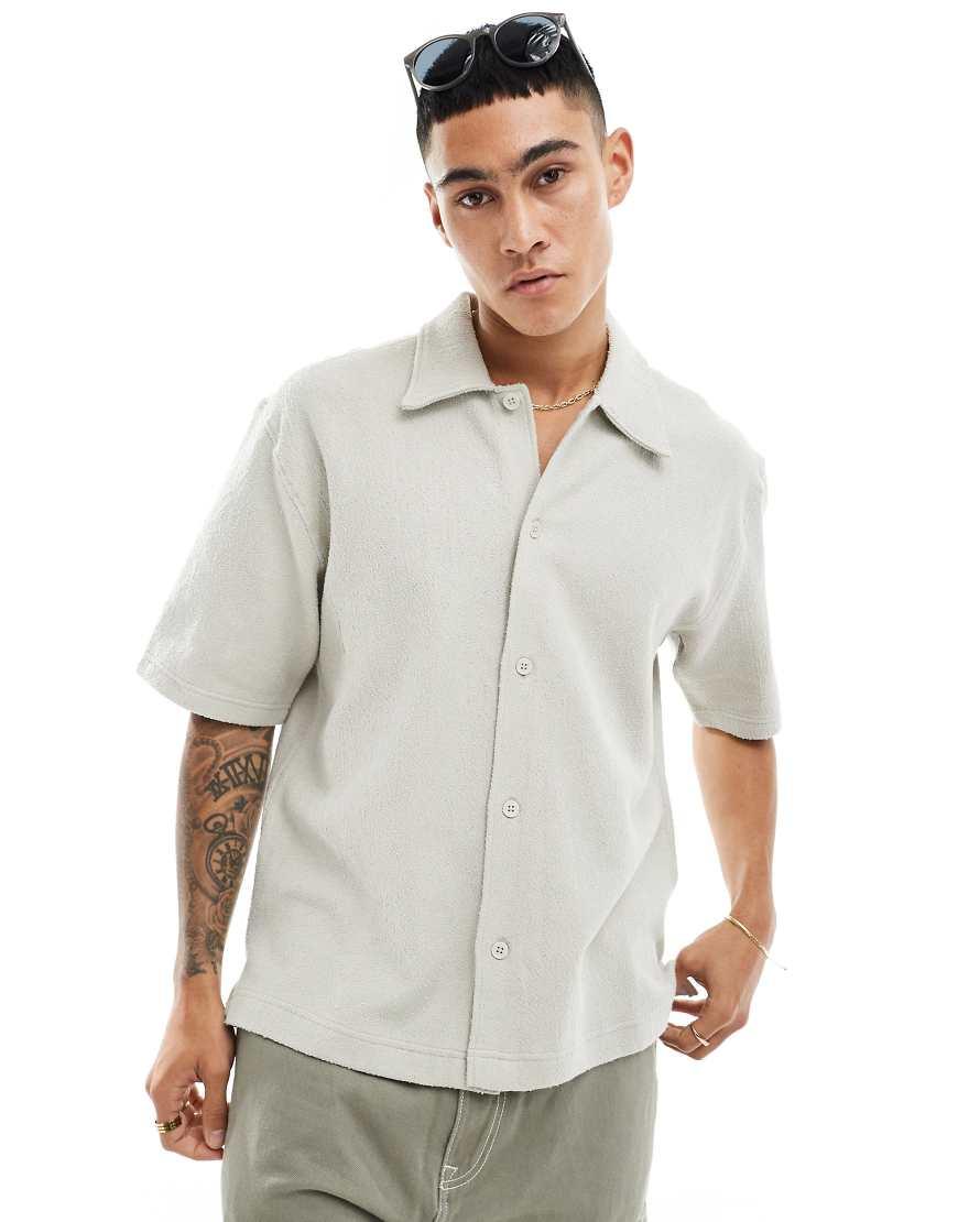 Camisa Beis Caqui Texturizada Sander De Beis Neutro Weekday de hombre de color Blanco Lyst