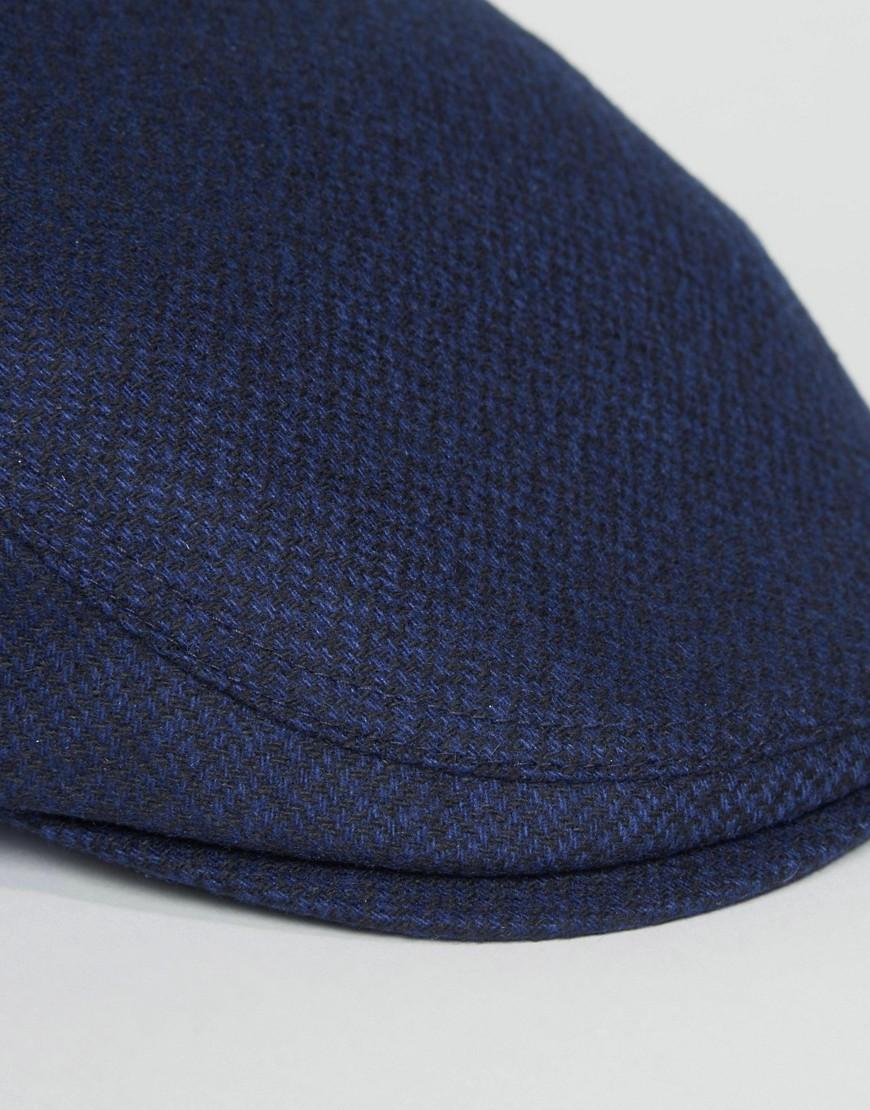 Ted Baker Wool Thompson Flat Cap In Navy in Blue for Men Lyst