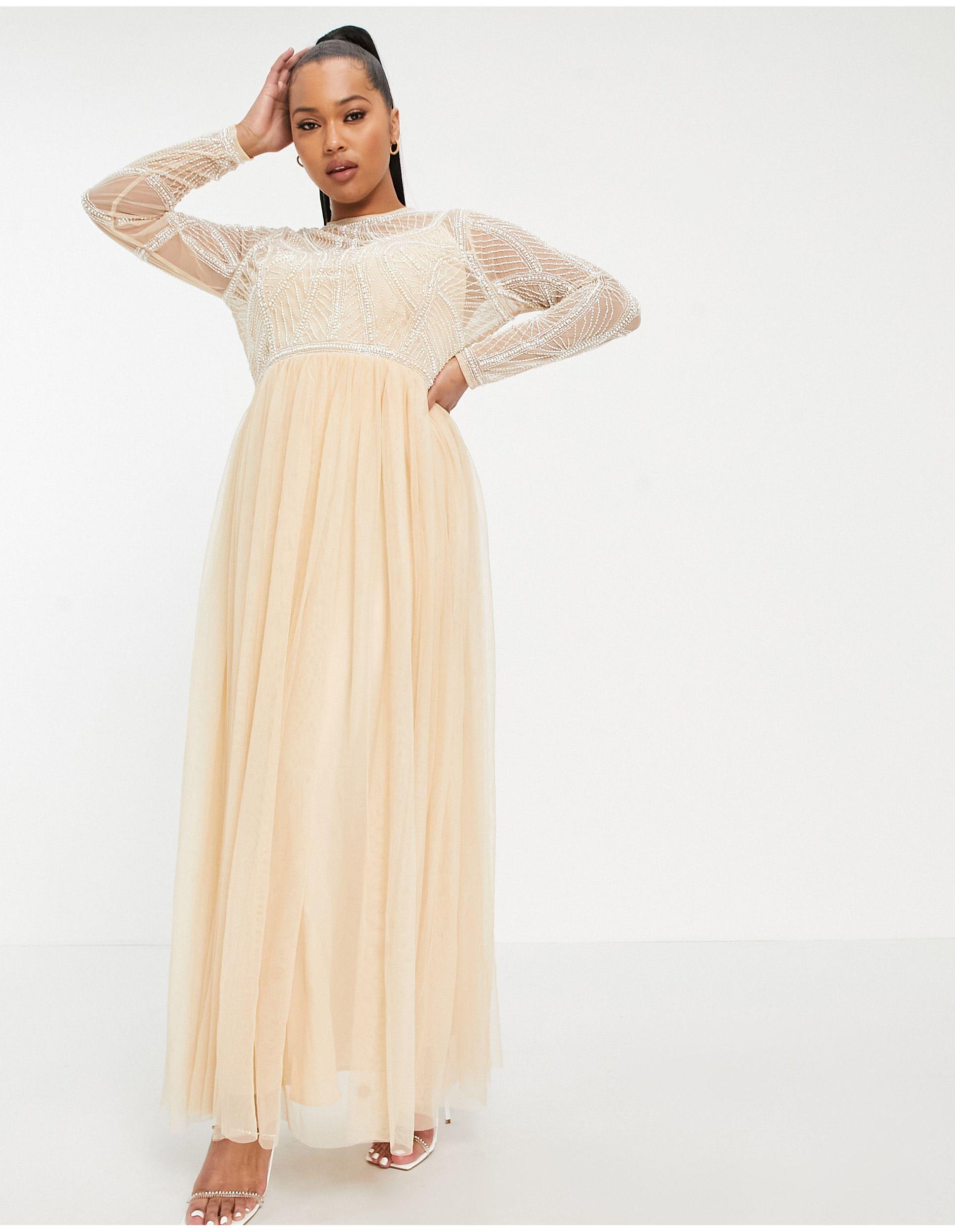 ASOS Asos Design Curve Embellished Bodice Maxi Dress With Tulle Skirt in  Pink | Lyst