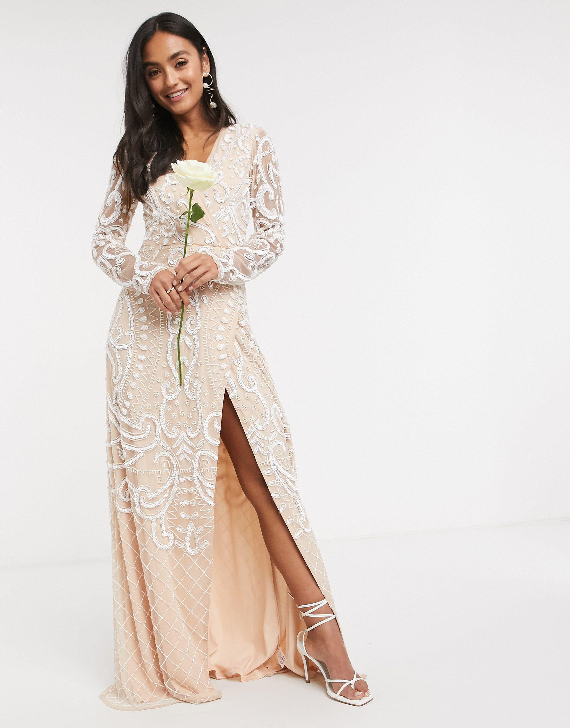 frock and frill embellished maxi dress