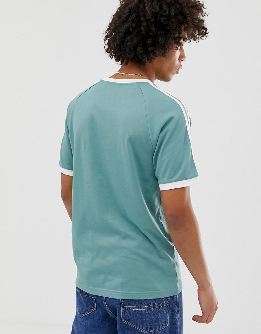 adidas originals california 3 stripe t shirt green