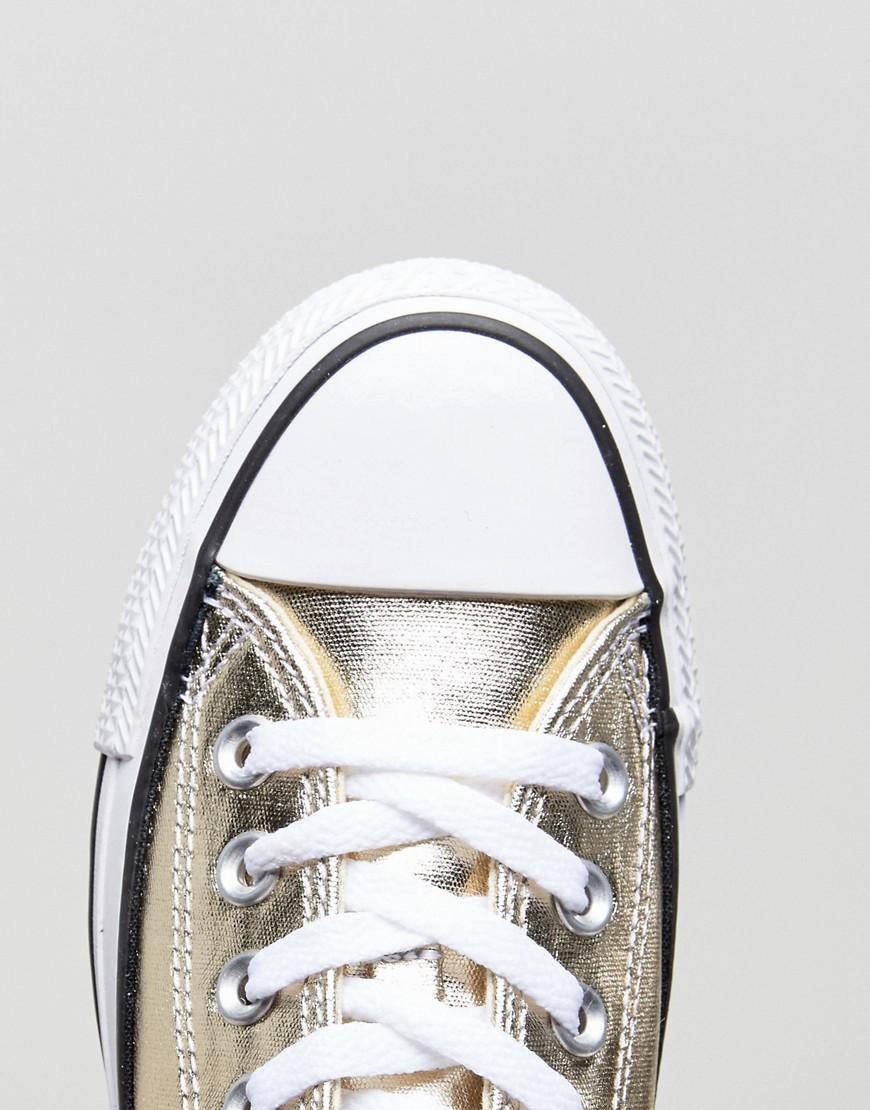 Converse Chuck Taylor Ox Trainers In Gold Metallic | Lyst