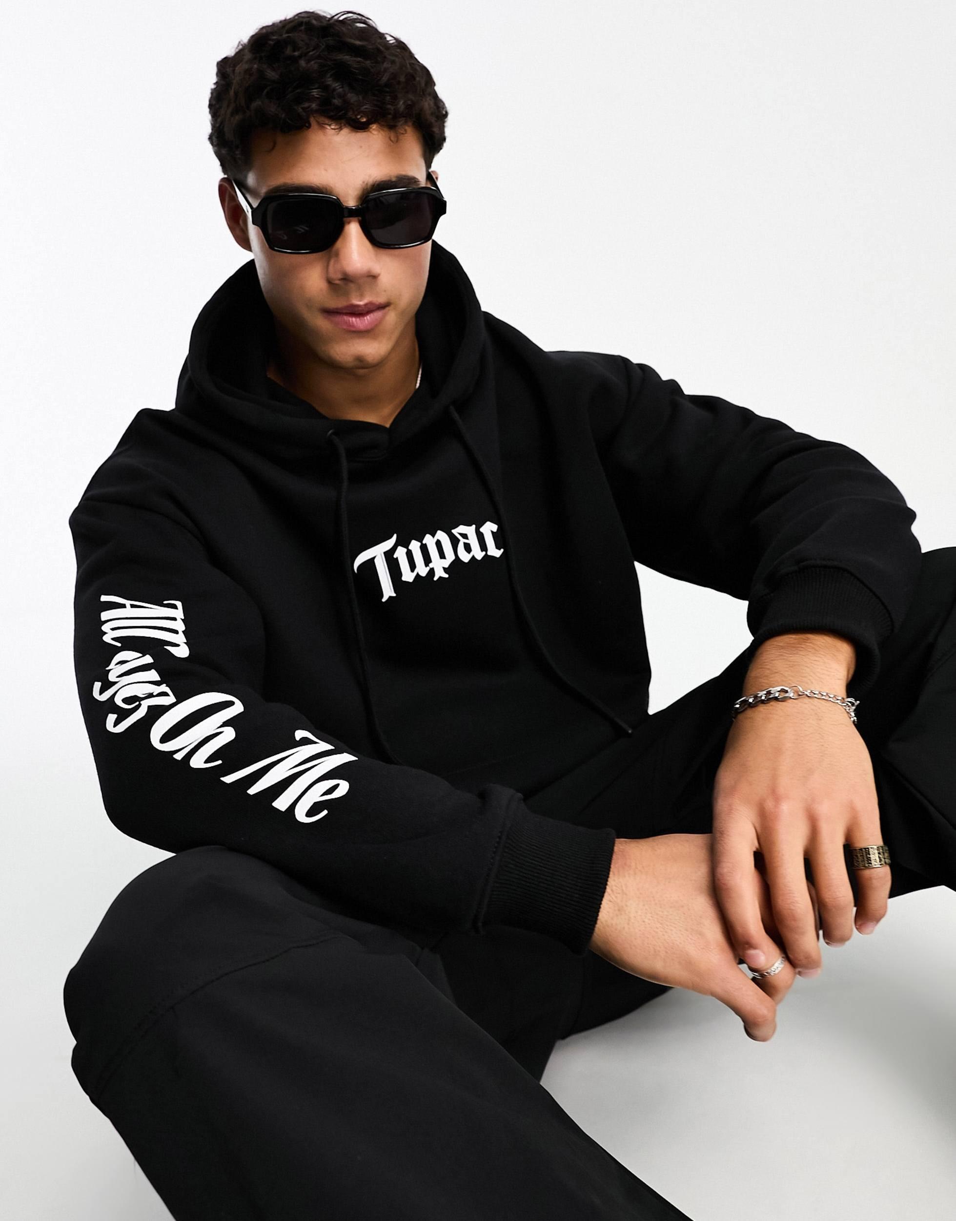 Tupac hoodie pull and bear hotsell