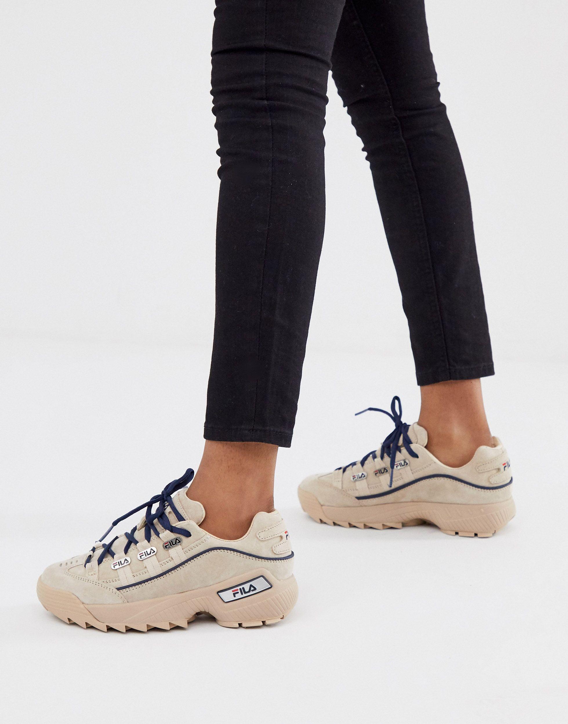 Fila Leer Hometown Luxe - Crèmekleurige Sneakers in het Naturel - Lyst