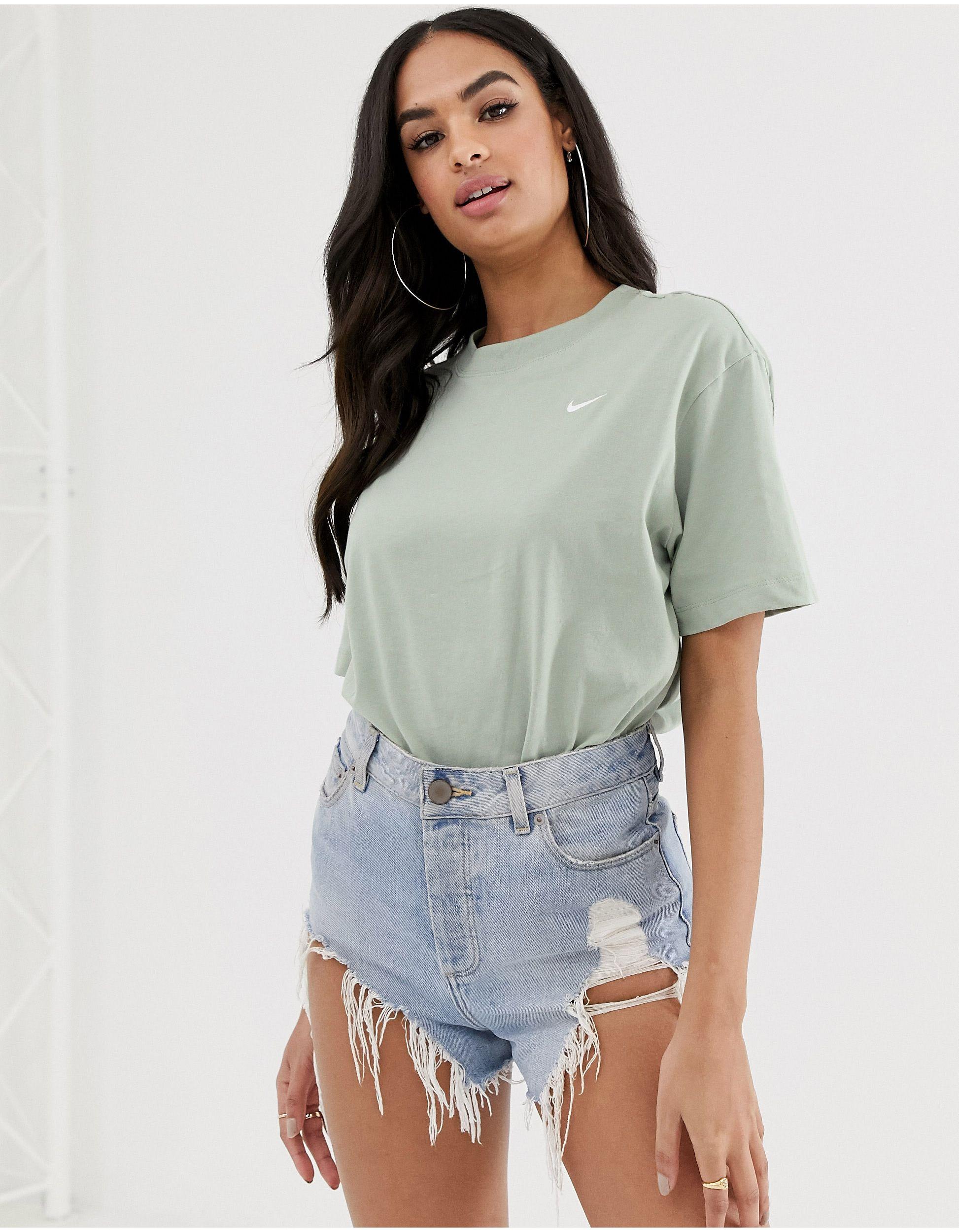Conceit contact interview Nike Sage Green Mini Swoosh Oversized T-shirt | Lyst