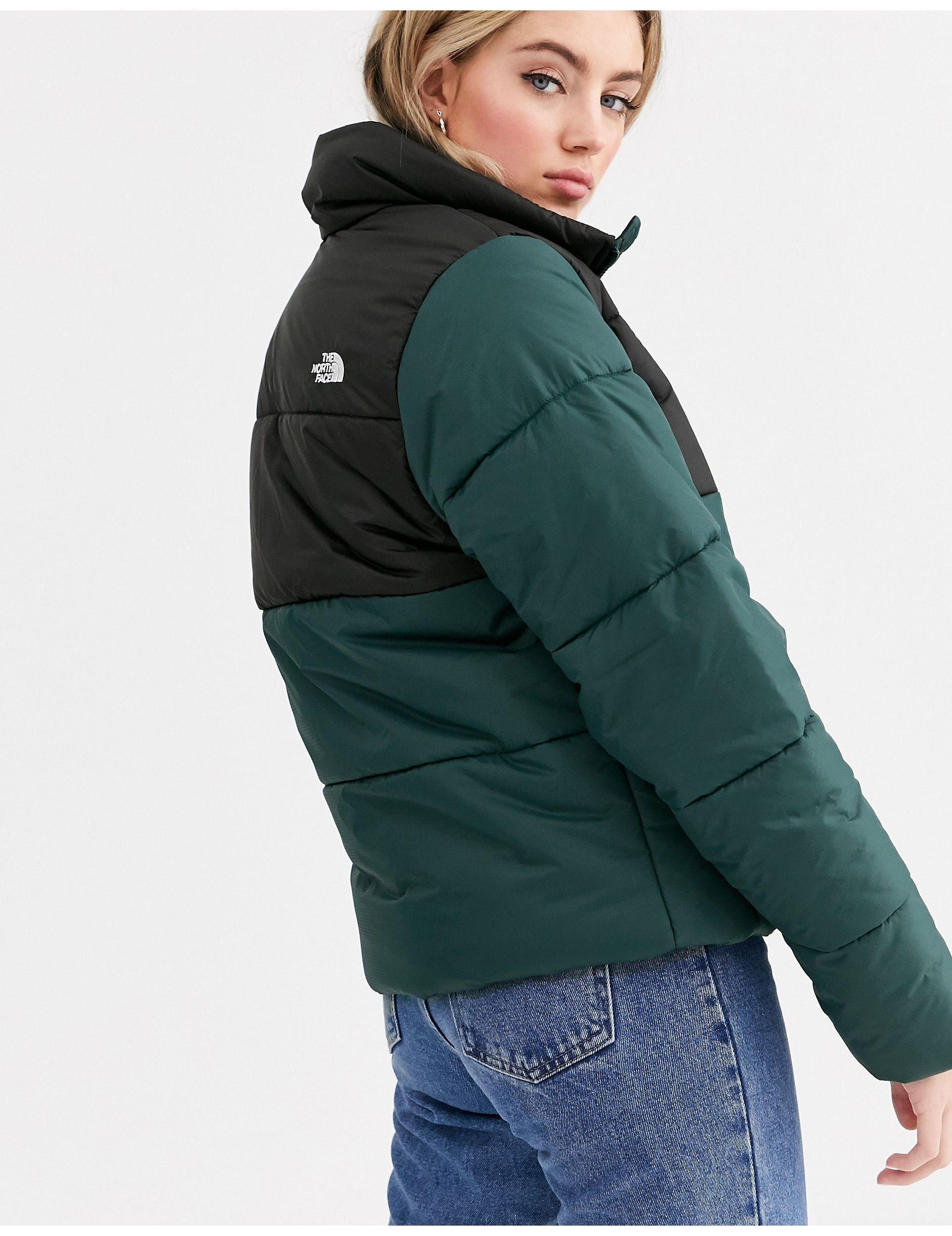 north face green puffer coat