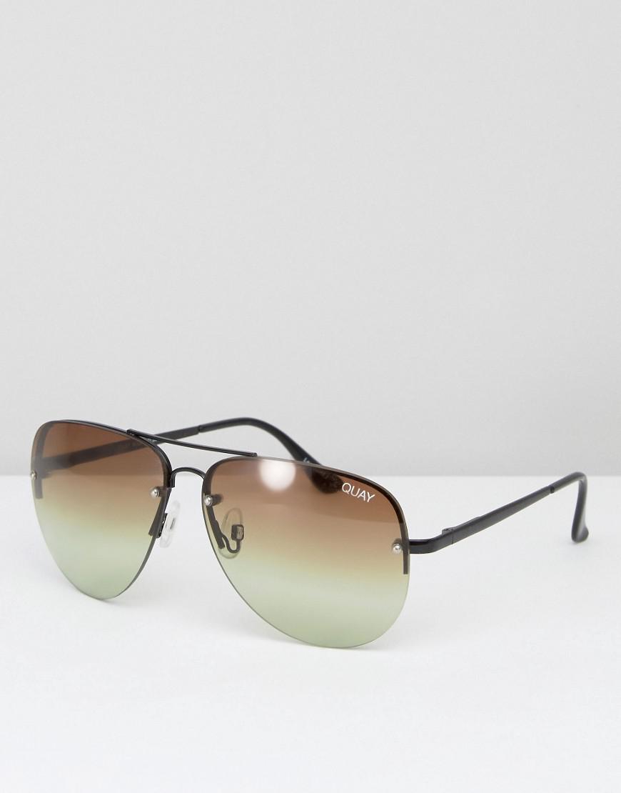 Quay Muse Fade Aviator Sunglasses in Brown for Men - Lyst