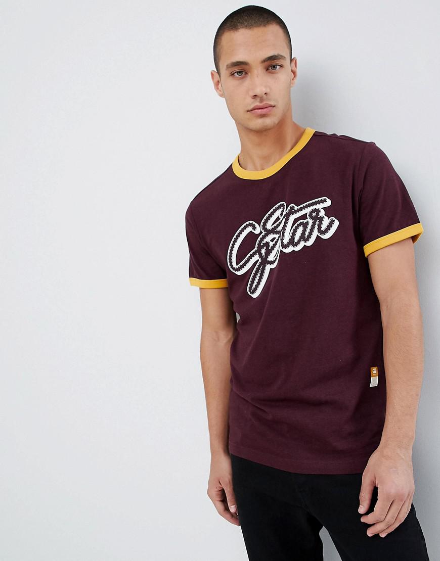 burgundy g star shirt