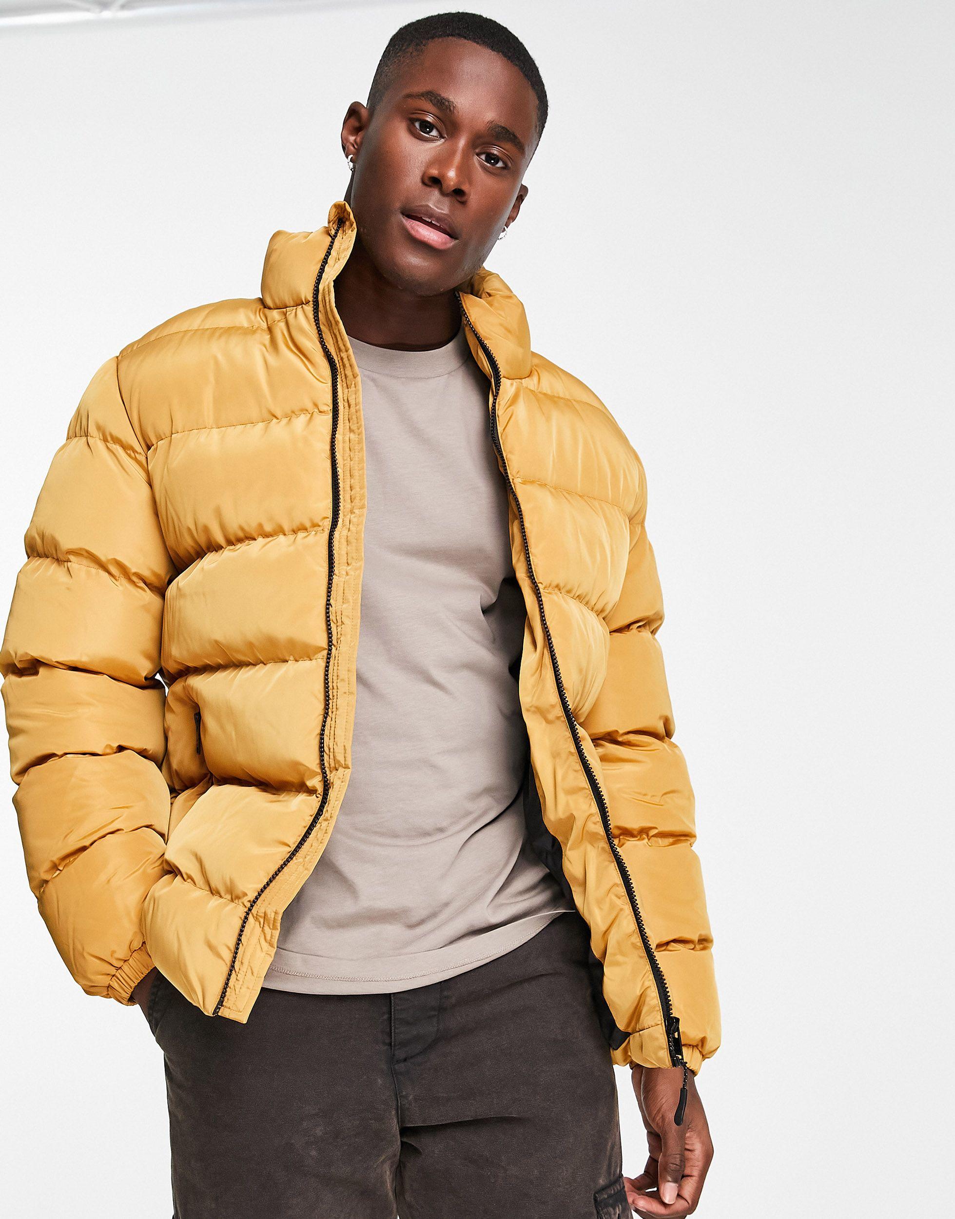 Threadbare Funnel Neck Puffer Jacket in Metallic for Men Lyst
