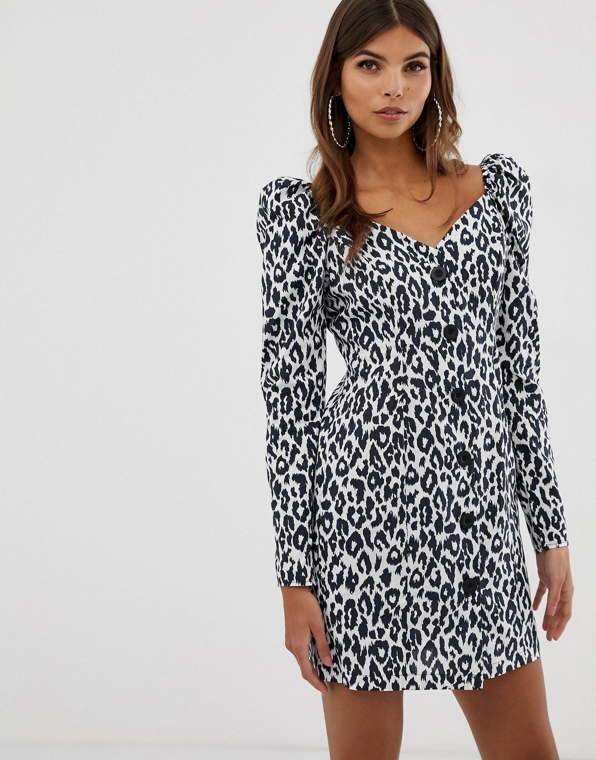 button through mini dress