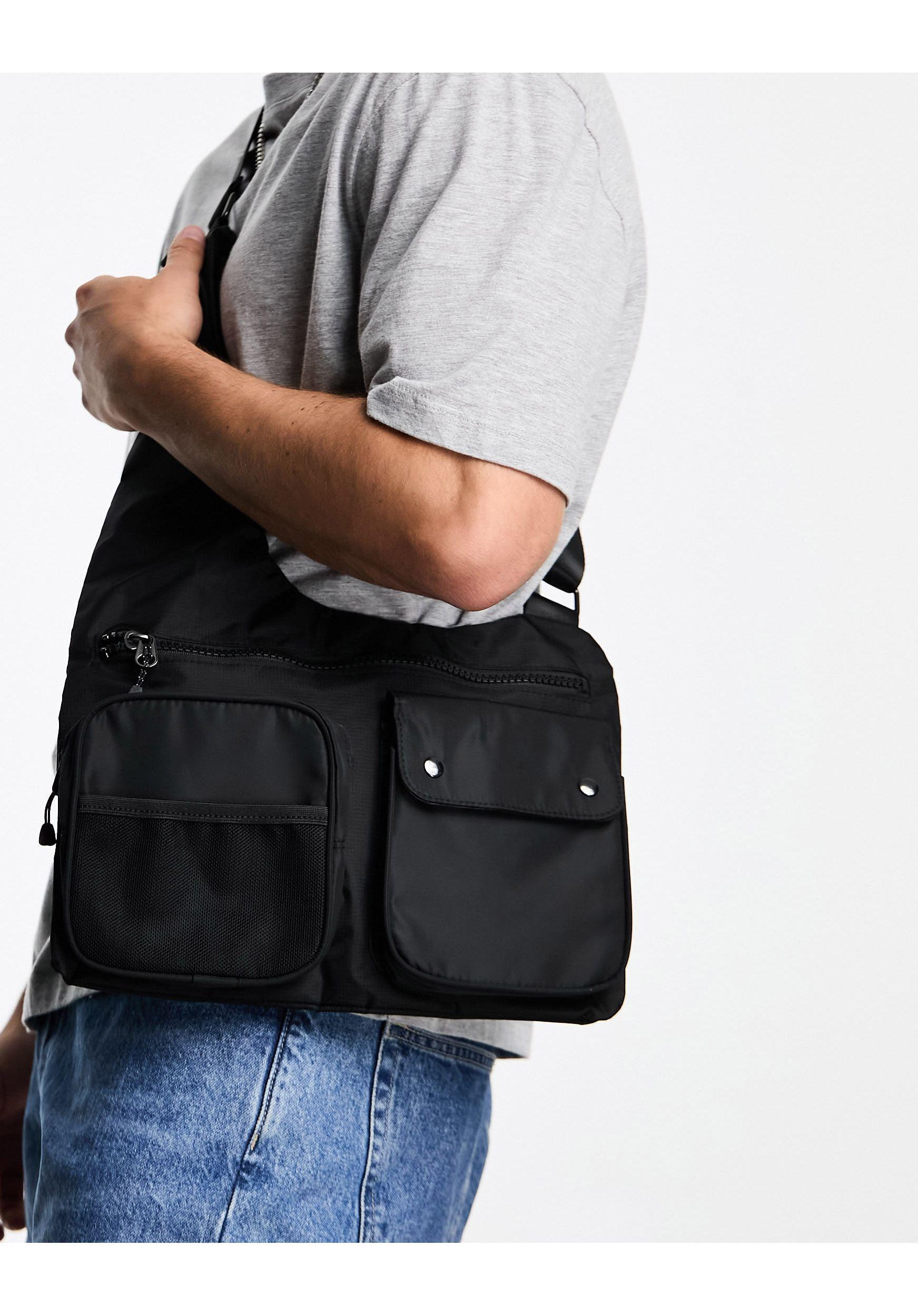 ASOS Utility Crossbody Bag With Pockets in Black for Men | Lyst