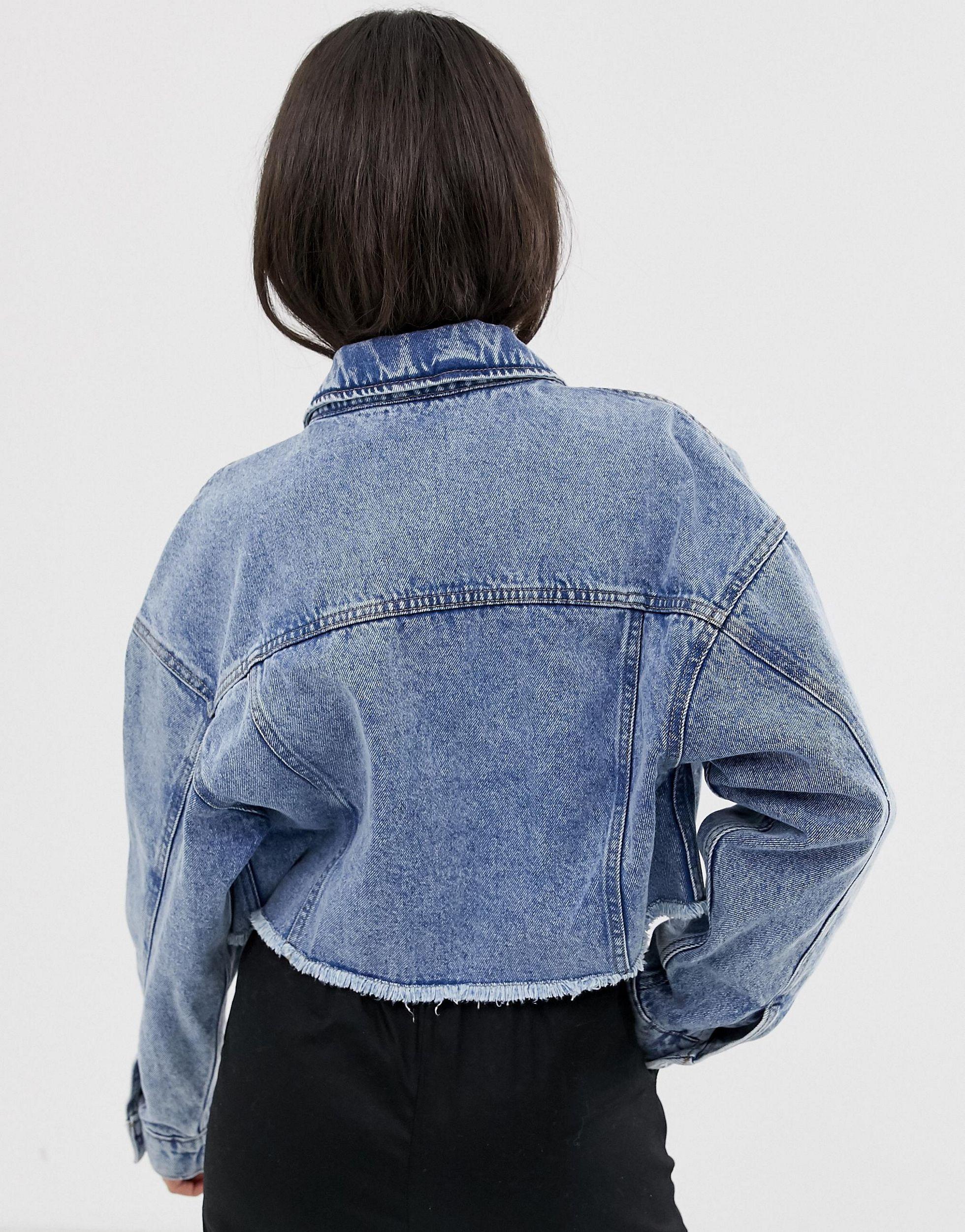 bershka cropped denim jacket