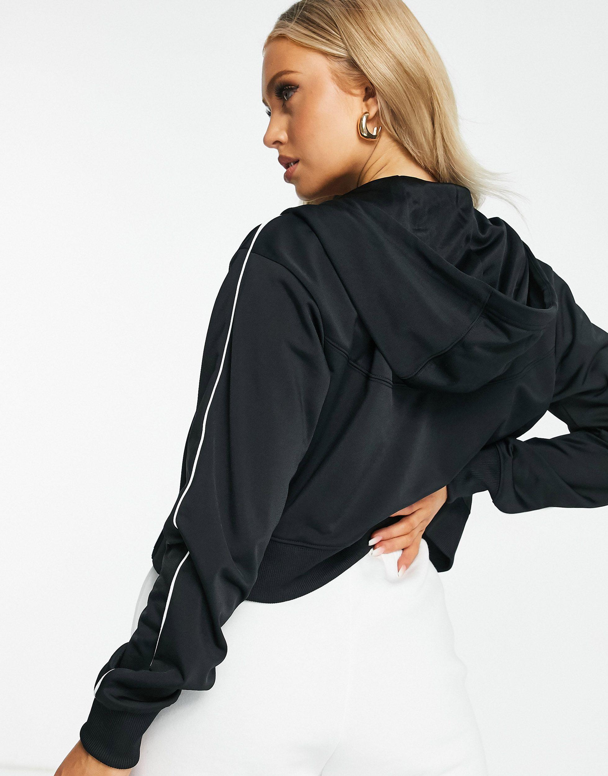 Nike Cropped Zip Up Hoodie in Black