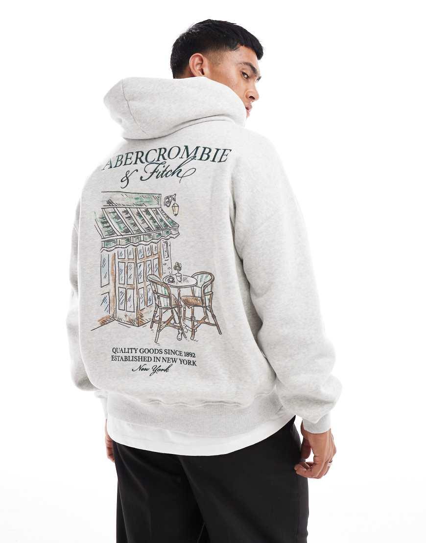 Abercrombie Fitch Back Cafe Logo Print Hoodie in Grey for Men Lyst UK