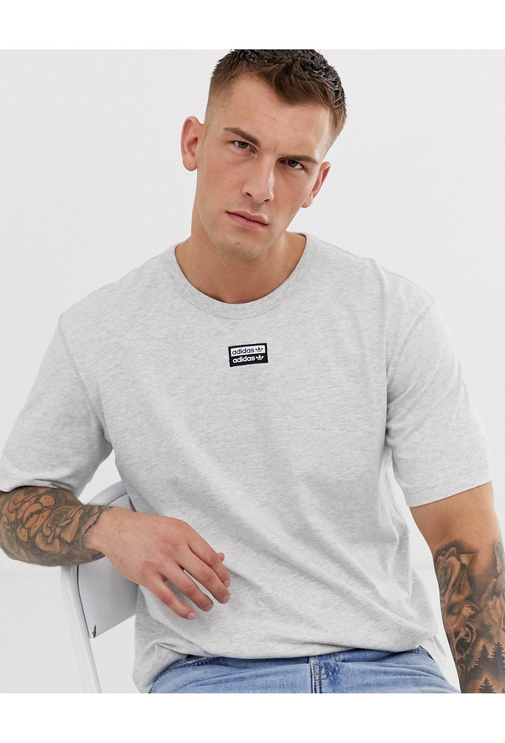 adidas Originals Ryv T-shirt With Central Logo in Gray for Men | Lyst