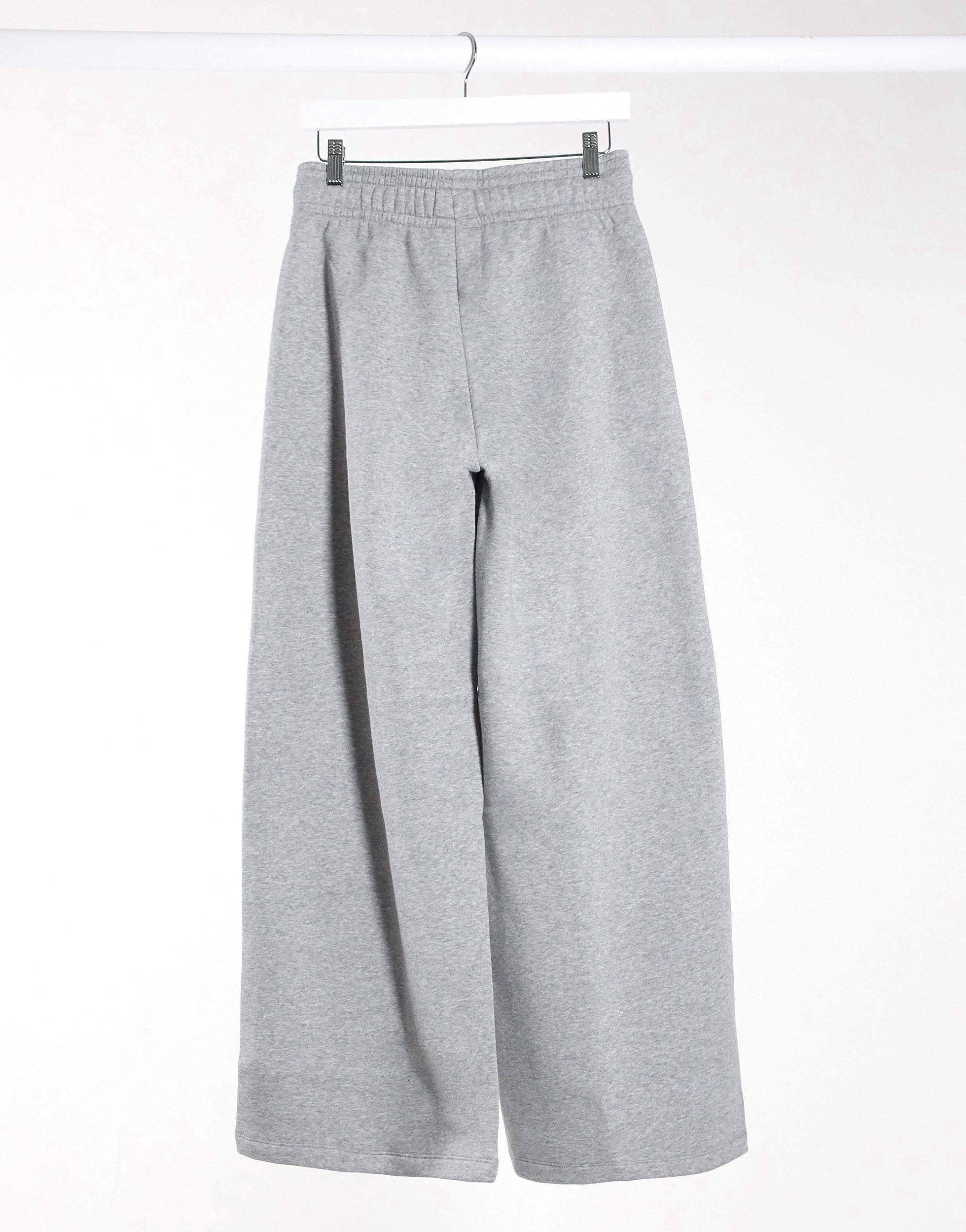 Nike Mini Swoosh High Waisted Wide Leg Trackies in Grey Lyst UK