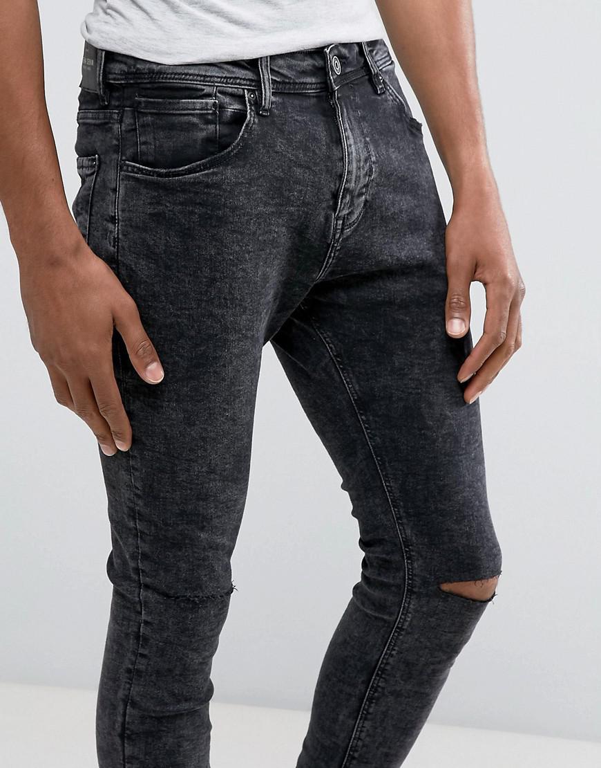Bershka Denim Super Skinny Jeans in Black for Men | Lyst