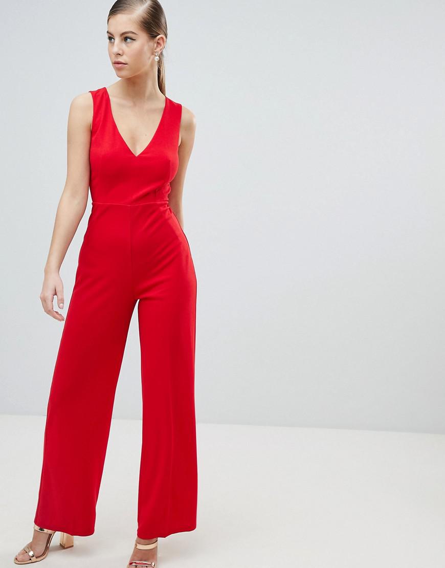 ax paris red jumpsuit