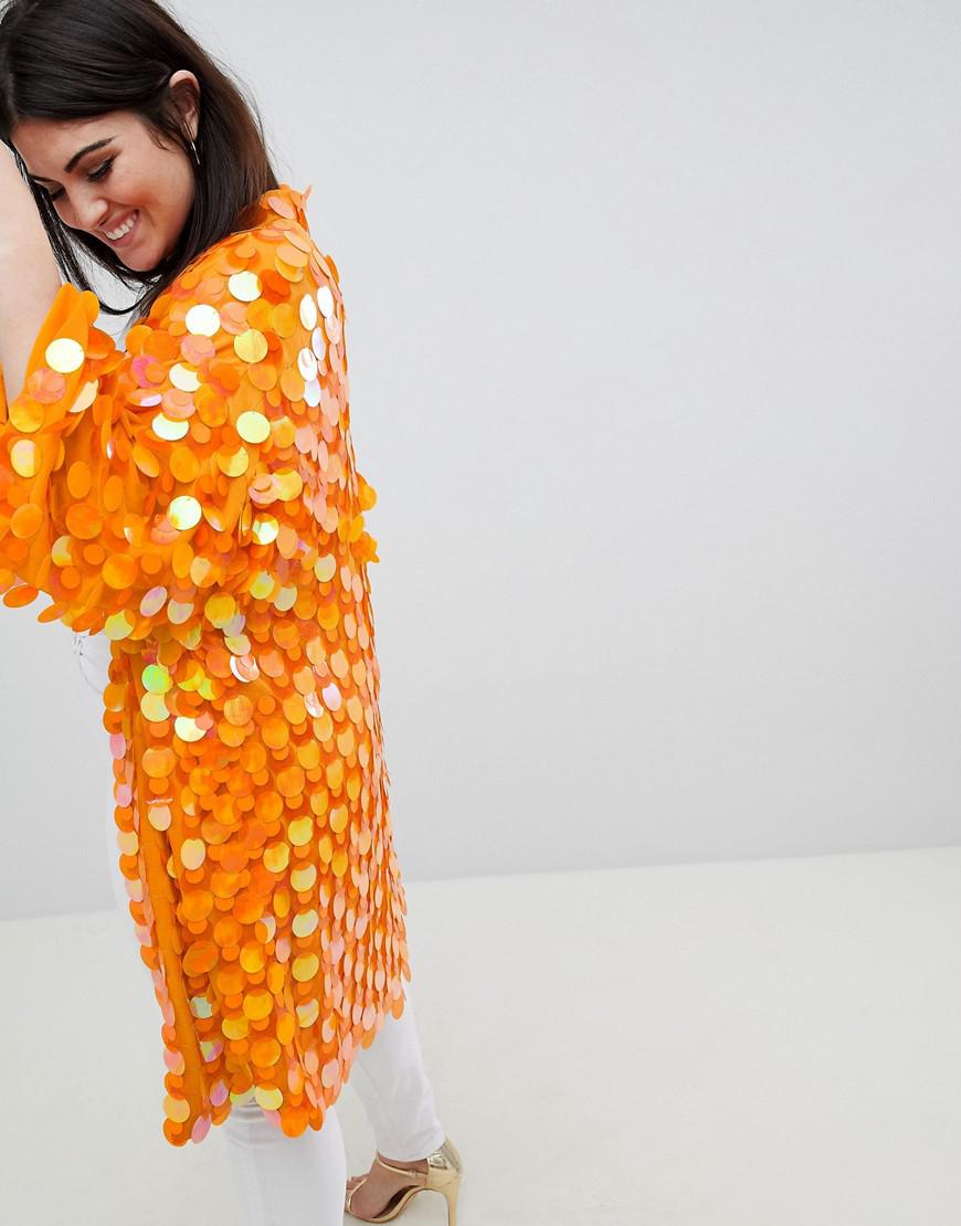 asos curve sequin kimono