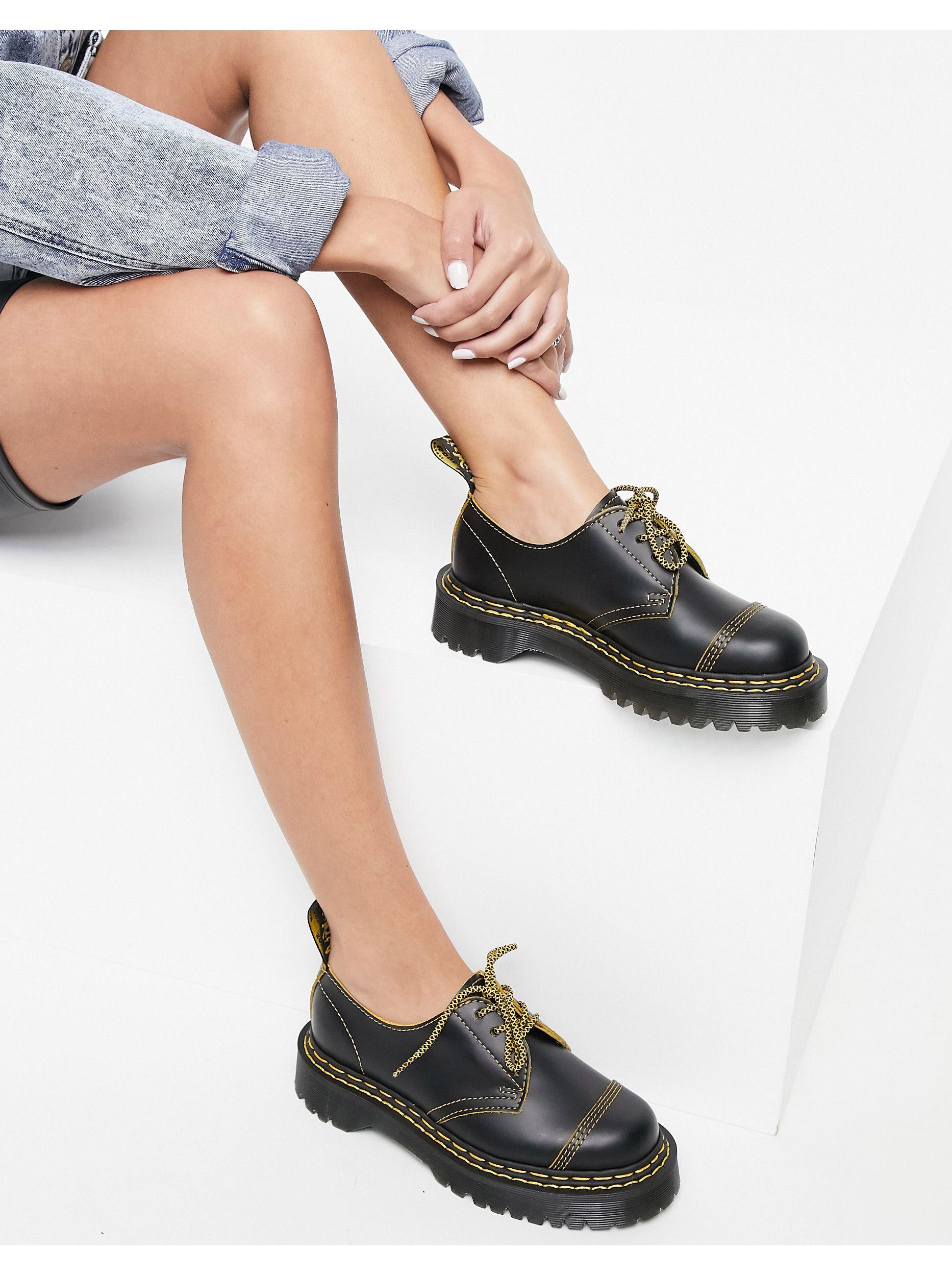 Dr. Martens 1461 Bex Double Stitch Shoes in Black | Lyst Australia