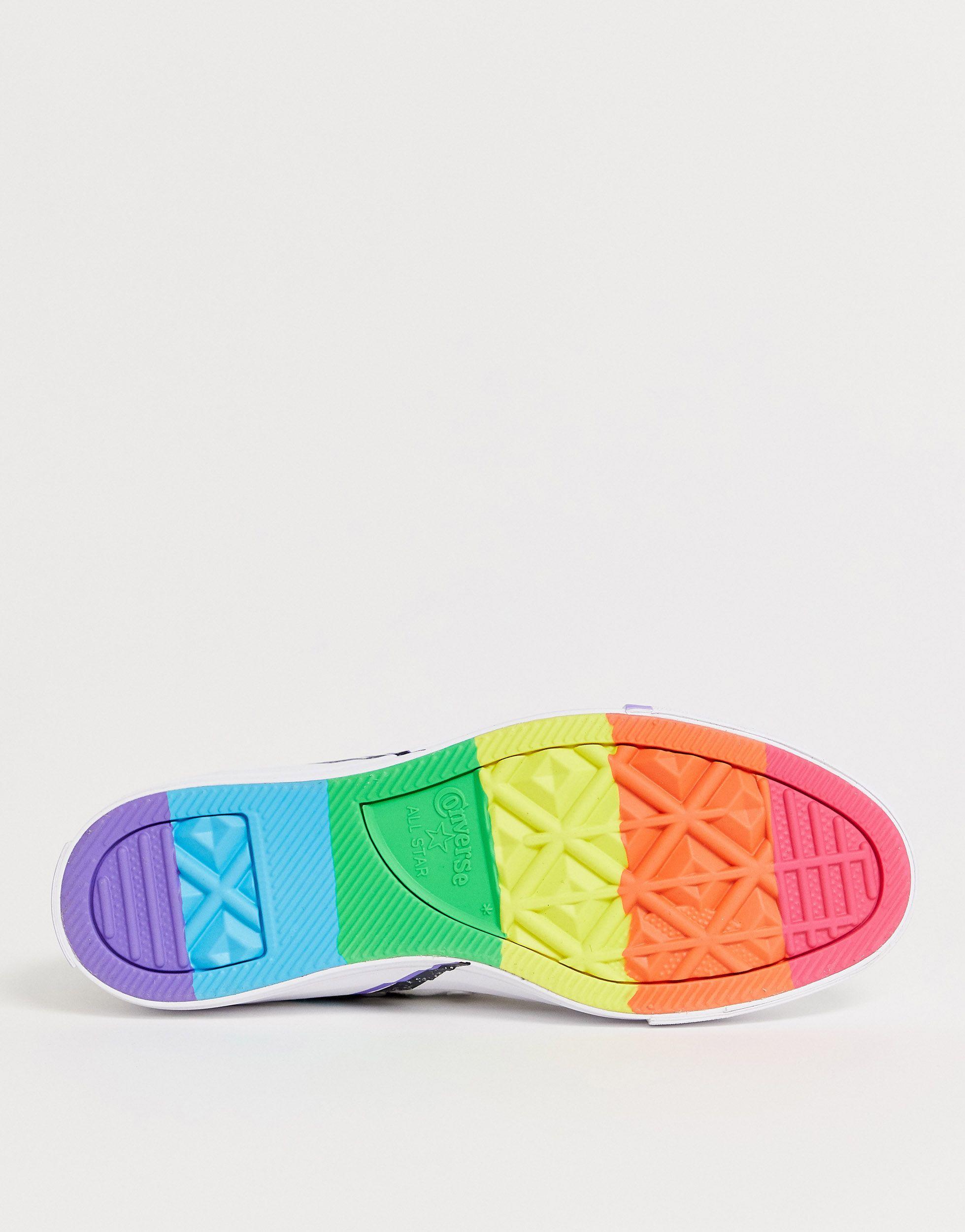 Converse Pride Chuck Taylor Hi All Star And Rainbow Lightning Bolt Trainers  in White | Lyst