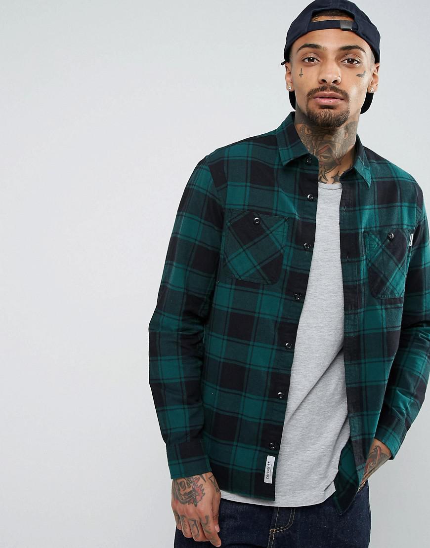 Carhartt WIP Norton Checked Shirt In Regular Fit in Green for Men | Lyst
