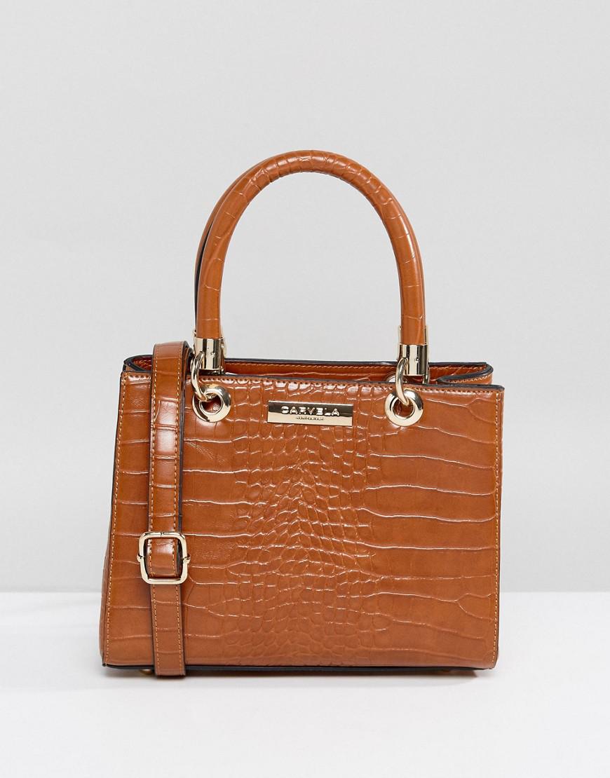Download Lyst - Carvela Kurt Geiger Mini Mock Croc Tote Bag in Brown