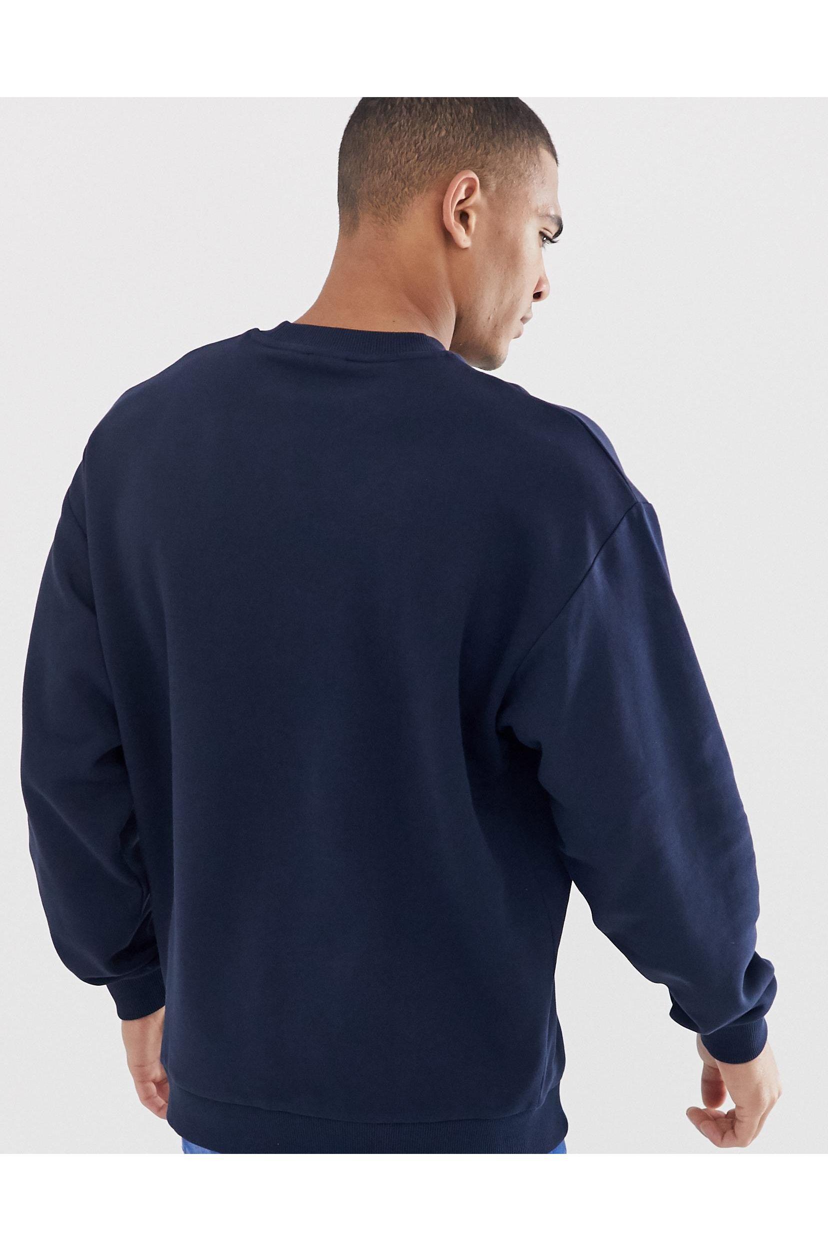ASOS Oversized Sweatshirt in Blue for Men | Lyst