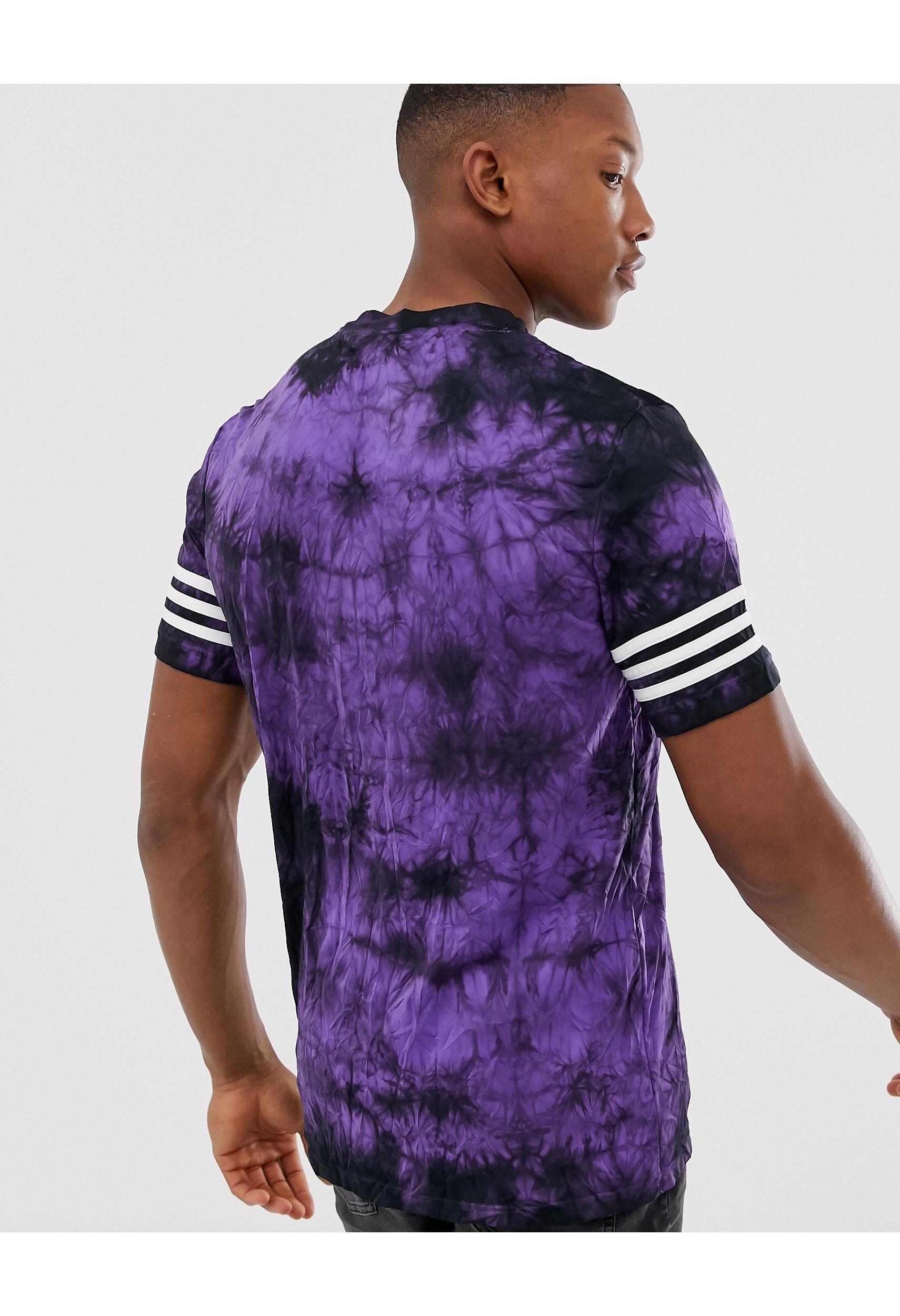 adidas Originals T-shirt With Stripes And Central Logo in Purple for Men |  Lyst