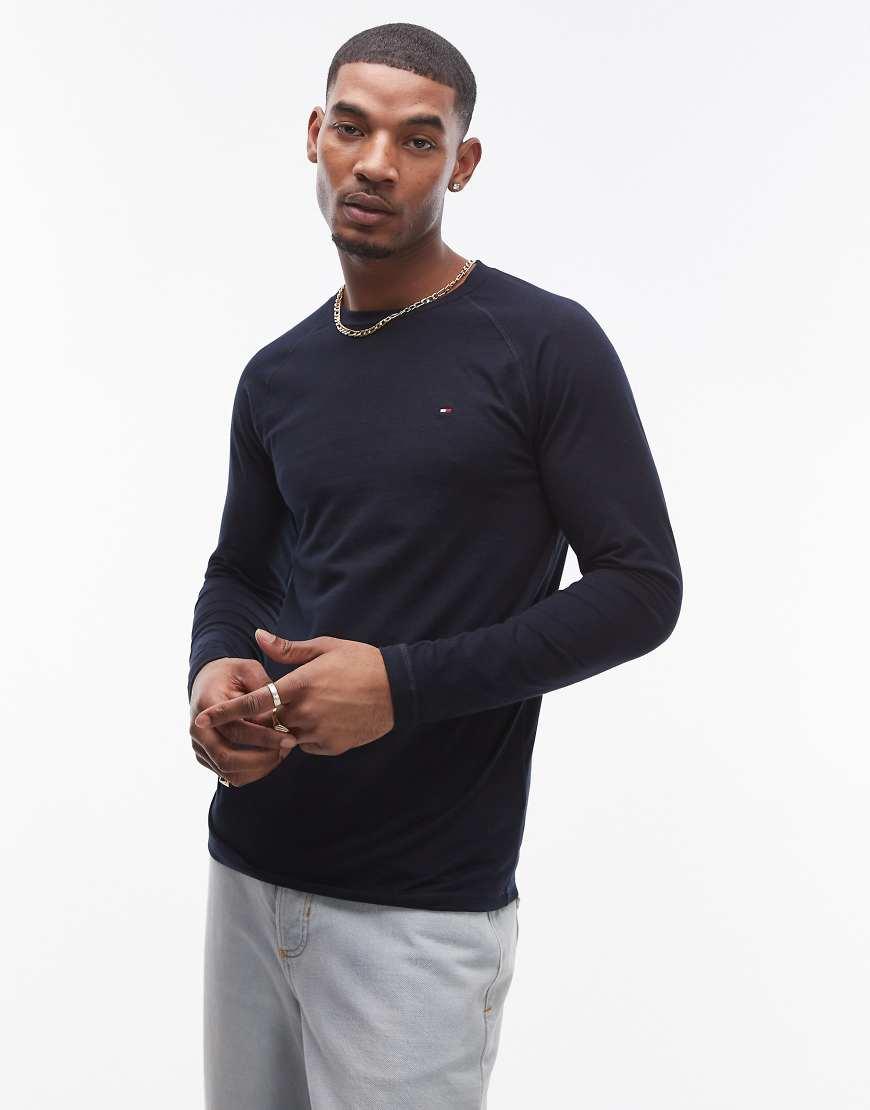 Tommy Hilfiger Signature Essential Thermal Long Sleeve Top in Blue