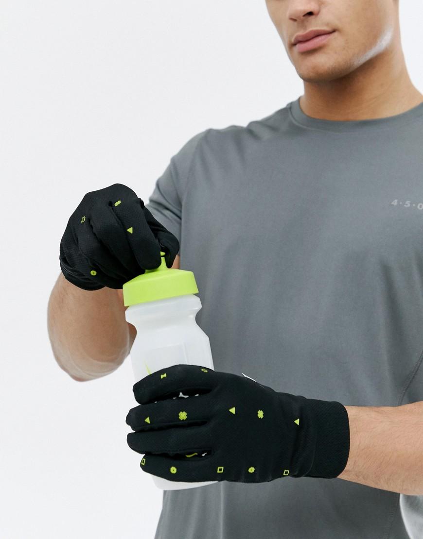 ASOS 4505 Synthetic Running Gloves In Black With Neon Geo- Print for ...