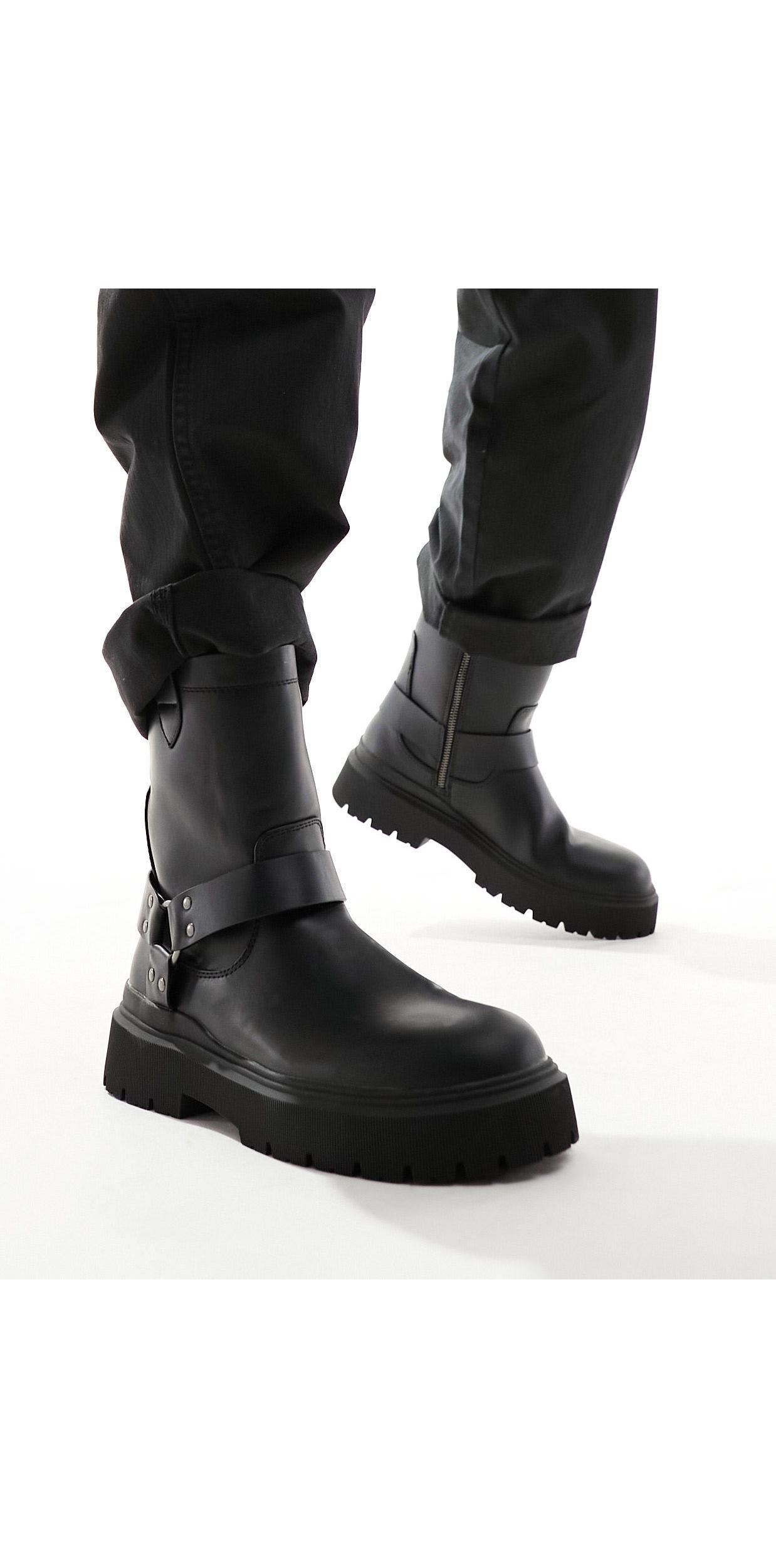 Bershka black boots sale