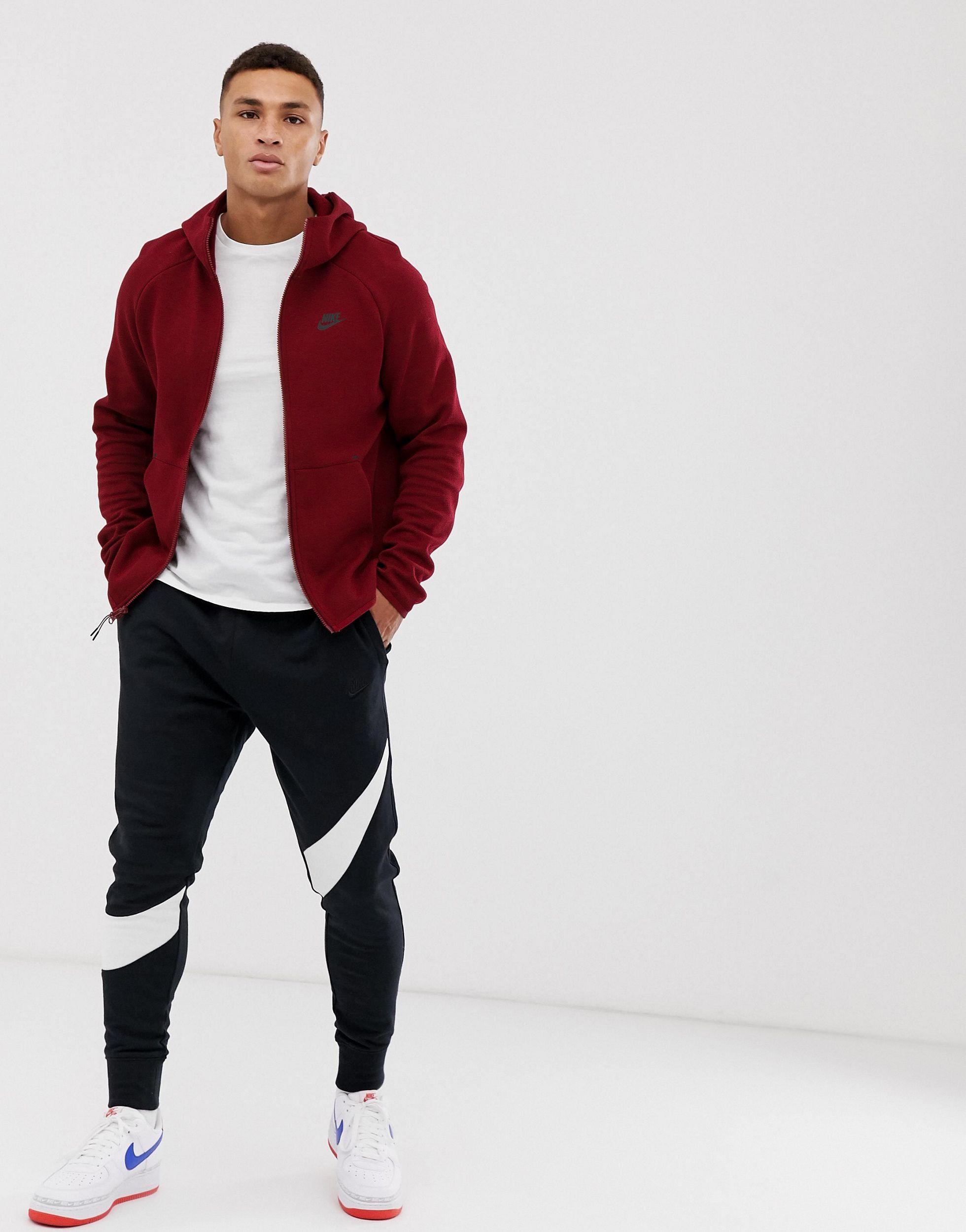 Nike Tech Fleece Hoodie Burgundy in Red for Men - Lyst