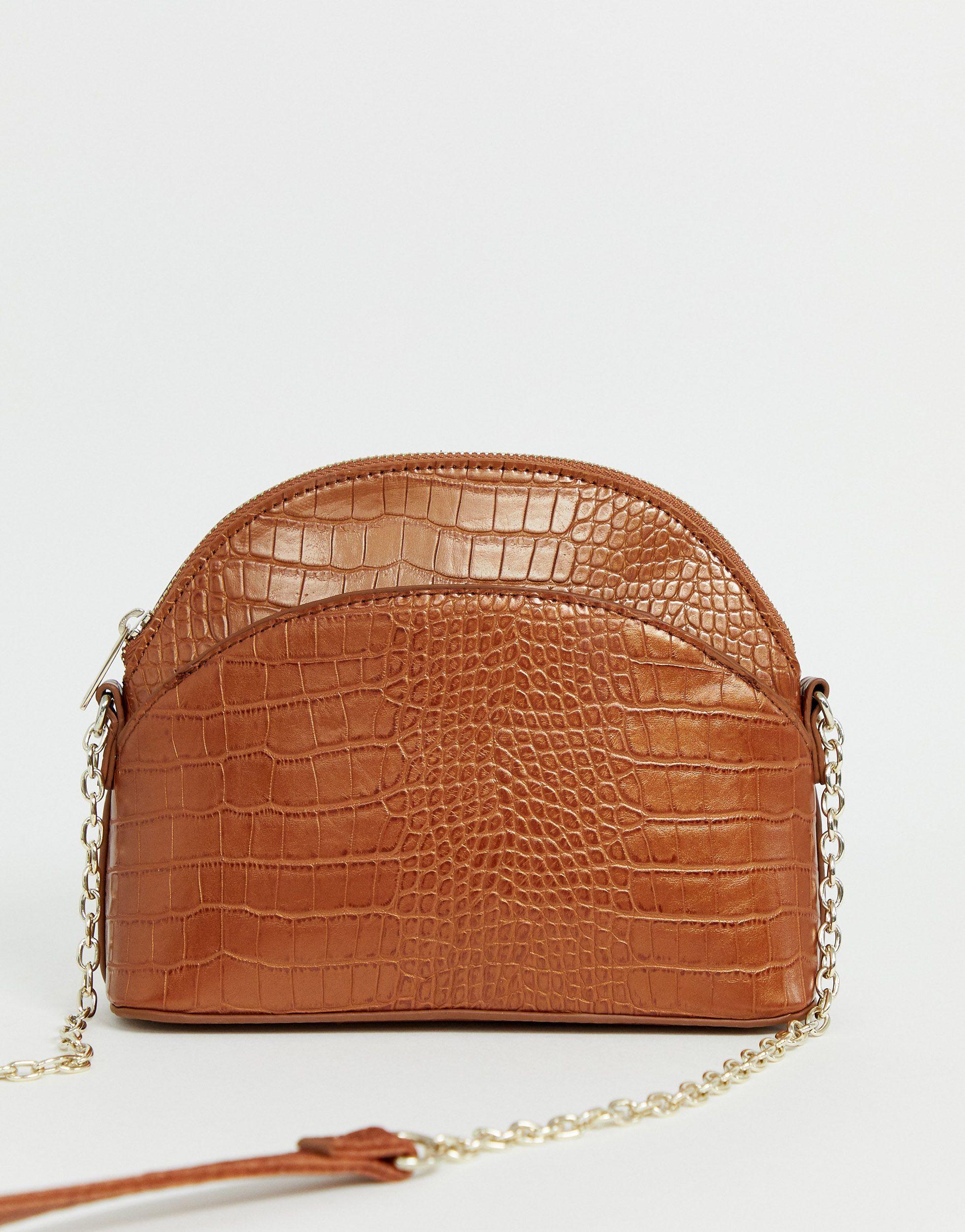 Borsa a tracolla tonda coccodrillo marronePimkie in Denim di colore Marrone  | Lyst