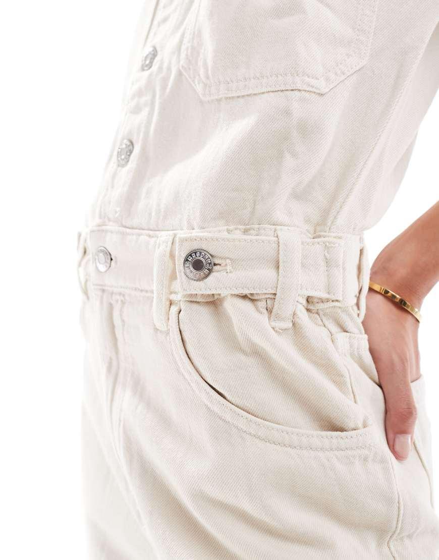 Mono Vaquero Largo De Manga Corta De Mango de color Blanco