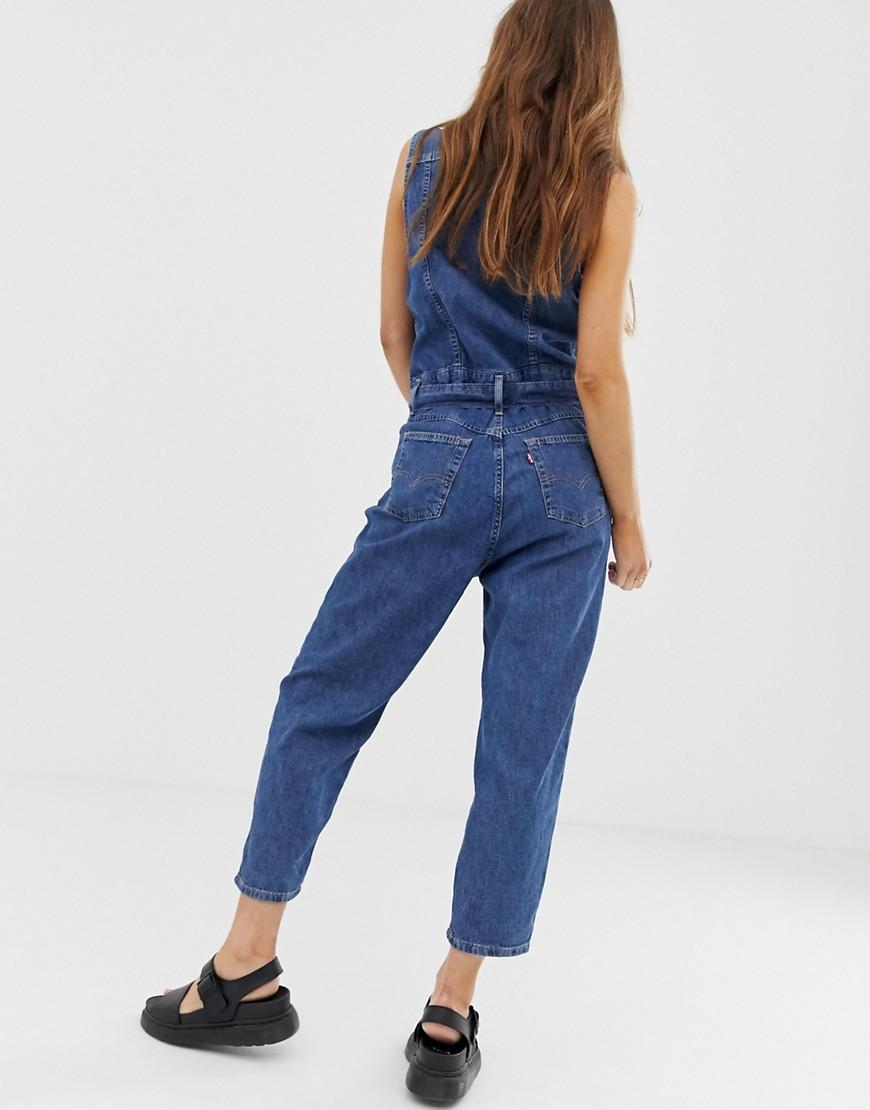 levi's sleeveless denim jumpsuit