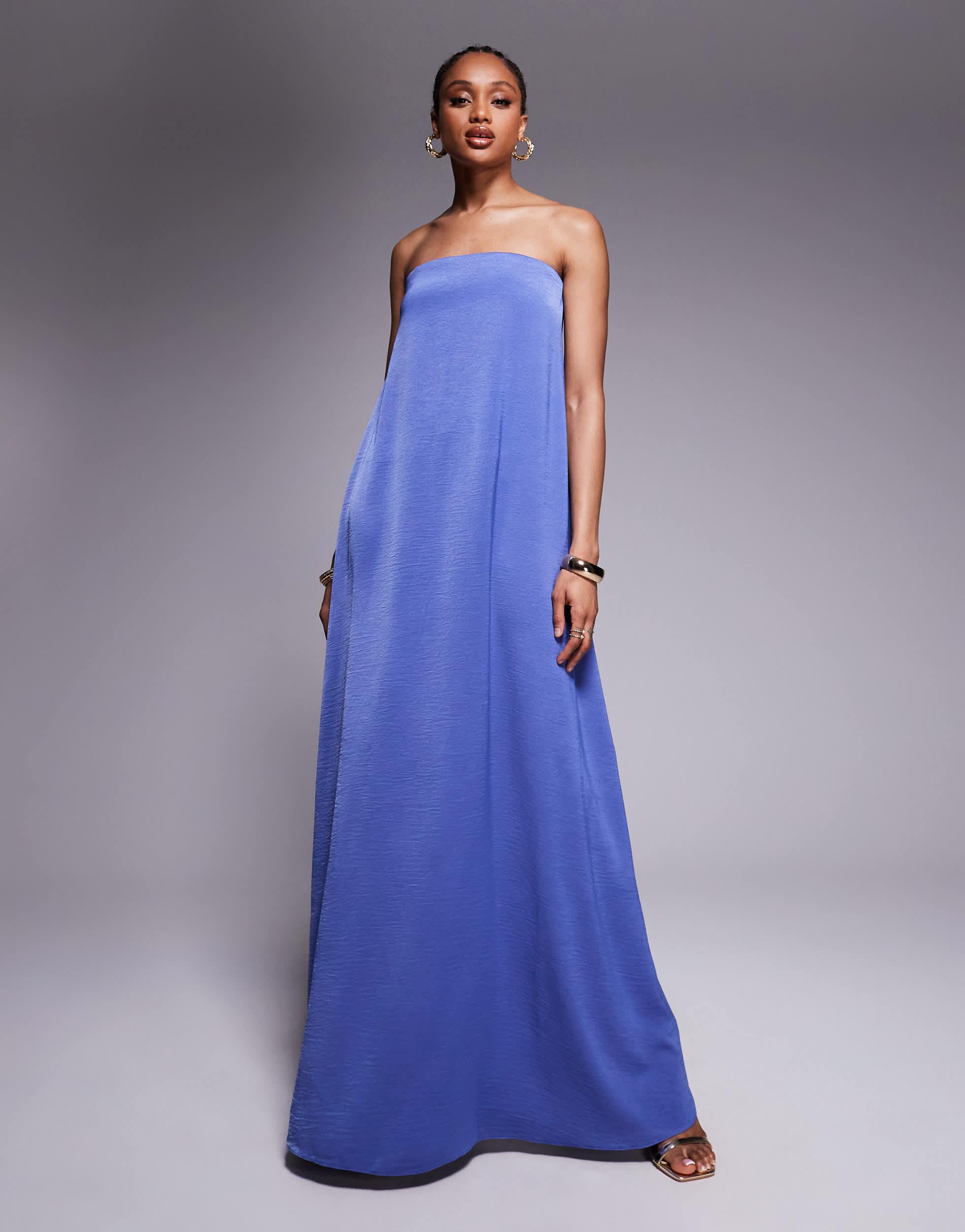 white christmas dresses Rent Asos Design Channel Detail Halter Neck Trapeze Tiered Maxi Dress In  Bright Orange
