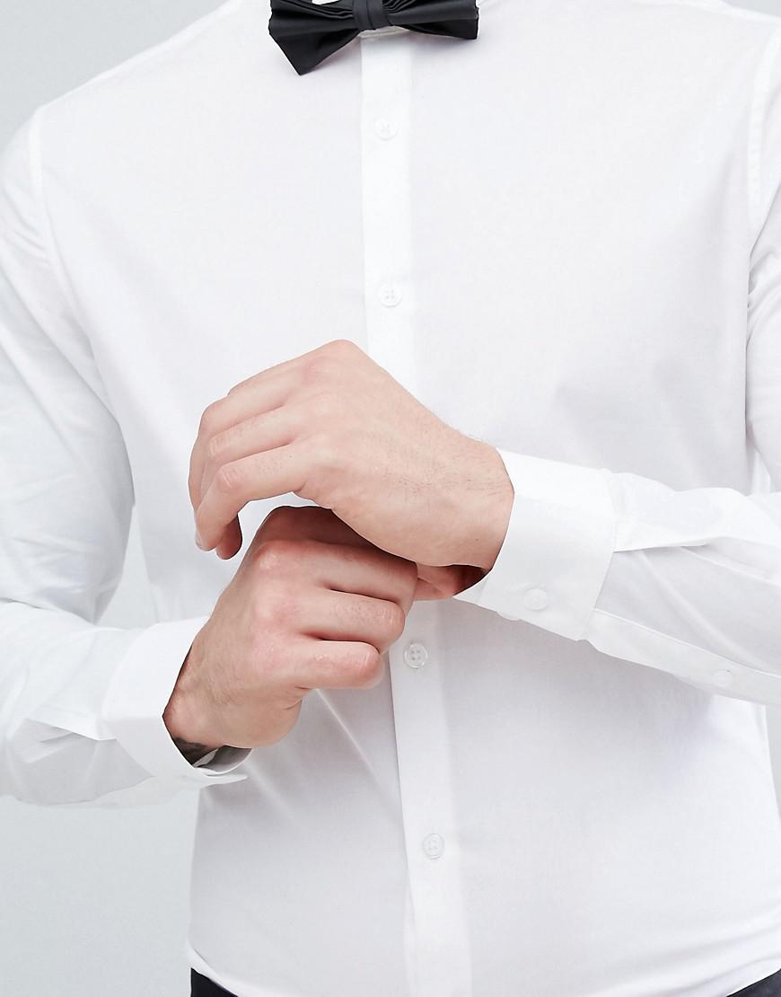 Ensemble avec chemise ajustée à col cassé et nœud papillon Coton ASOS pour  homme en coloris Blanc - Lyst