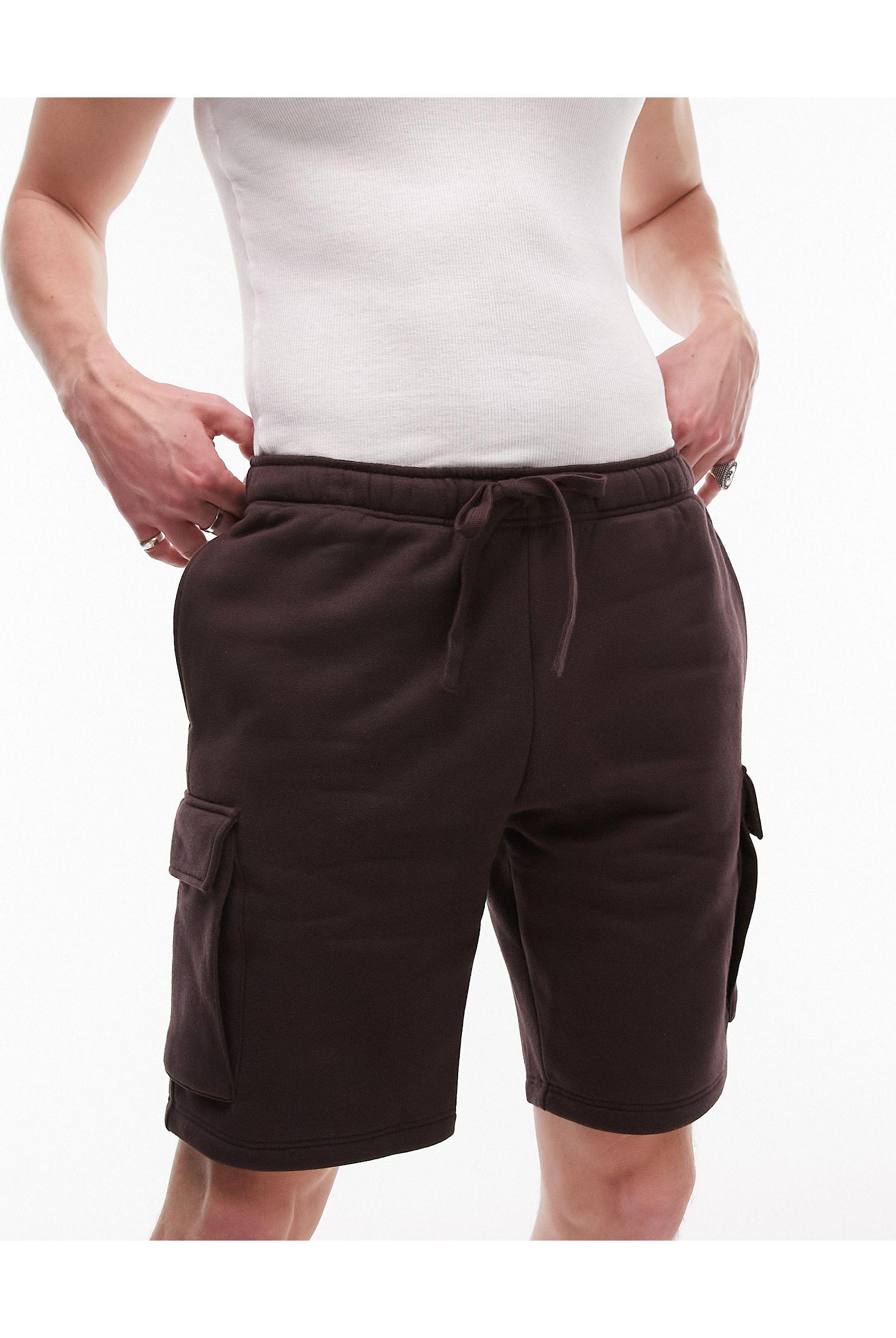Topman Relaxed Nylon Zip Pocket Cargo Shorts in Purple