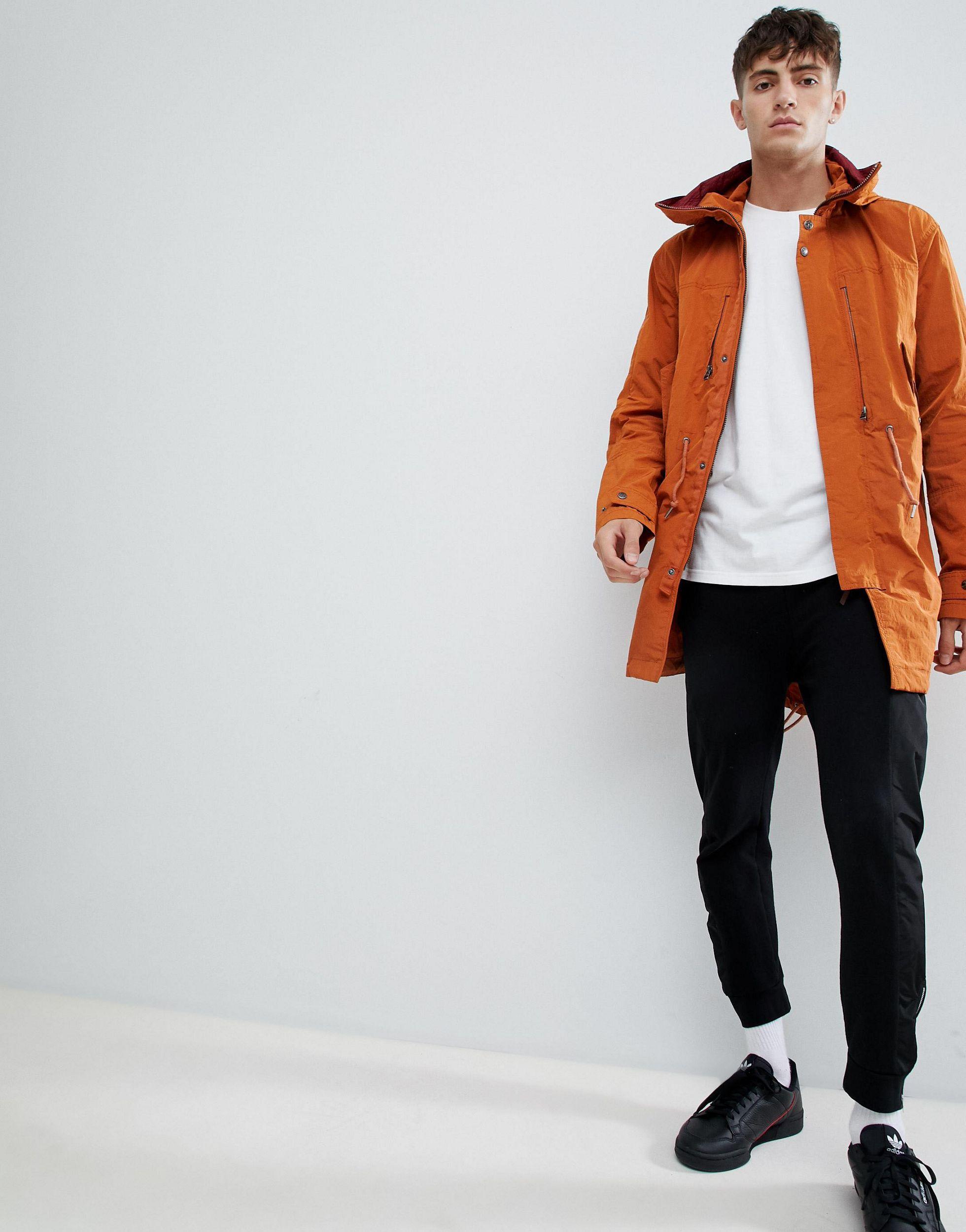 orange lightweight parka