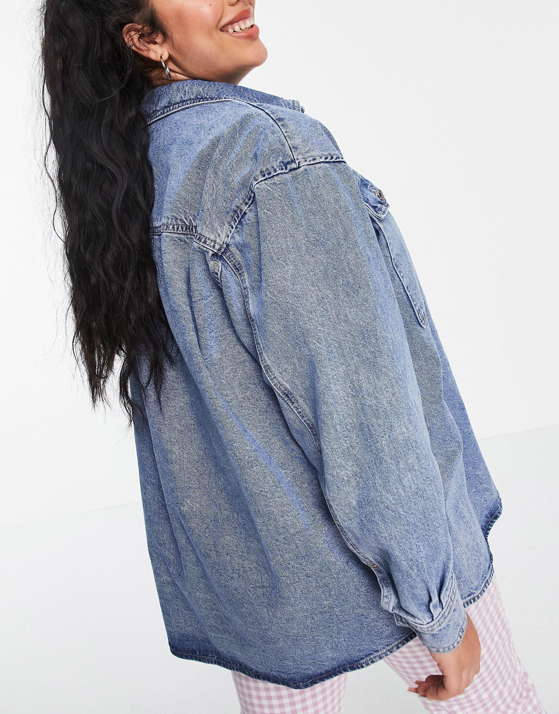 oversized denim shacket