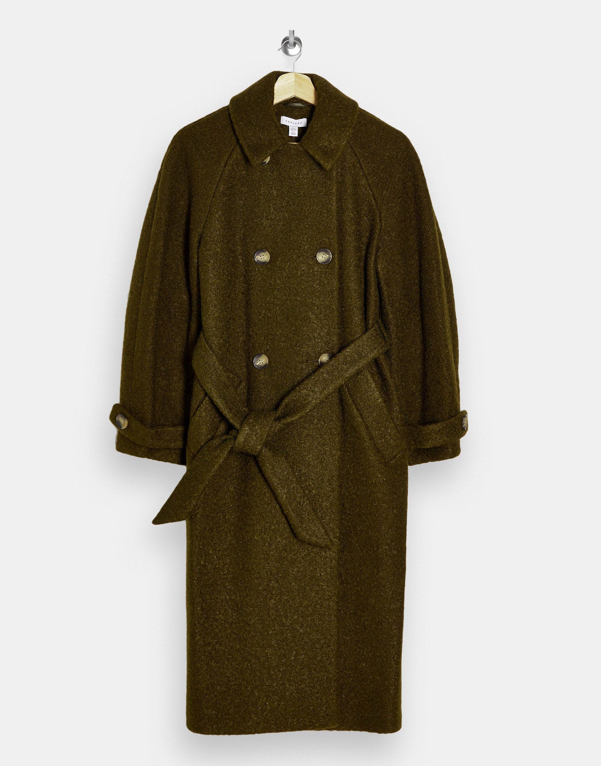 boucle trench coat