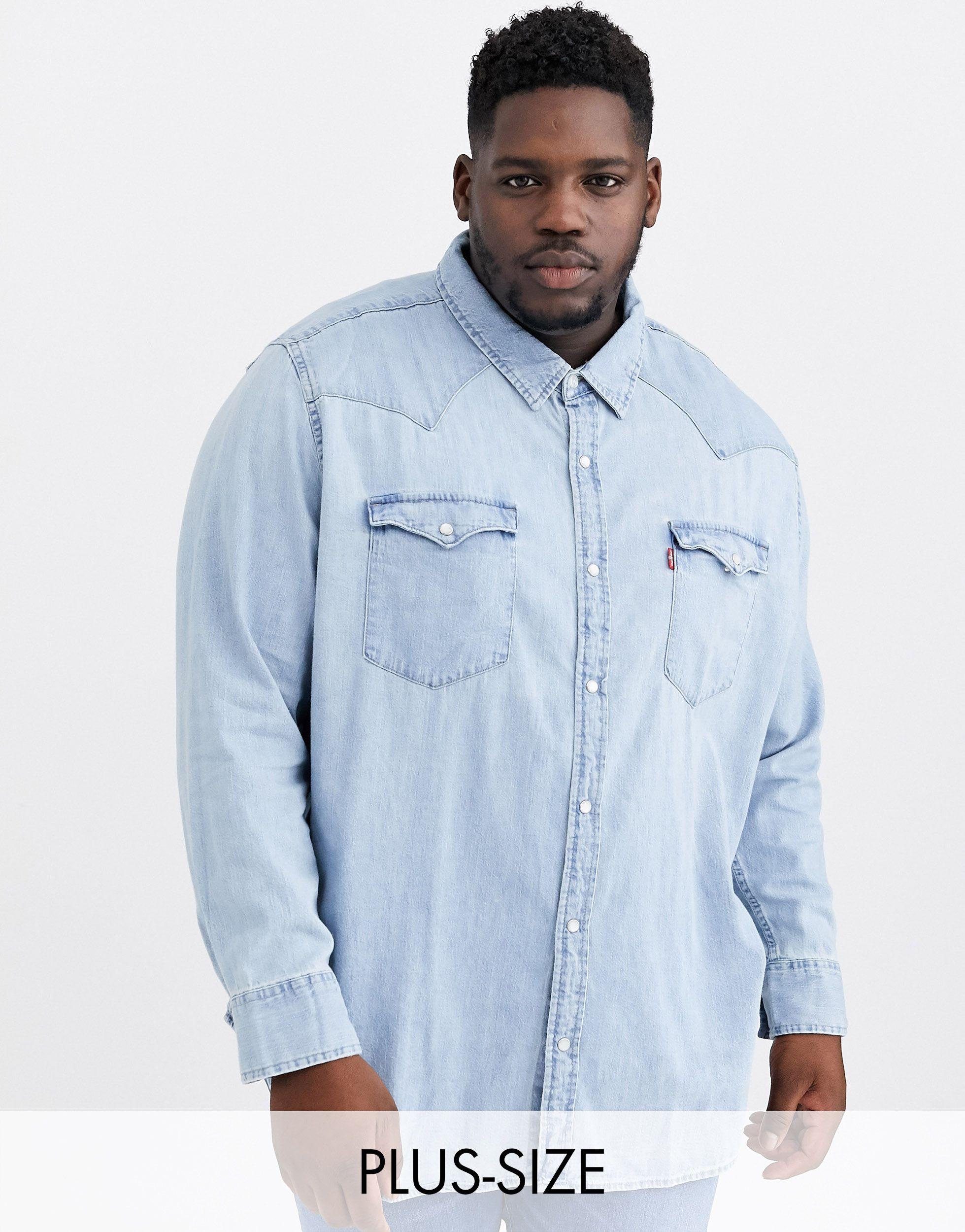 levi's big and tall denim shirts Off 77%